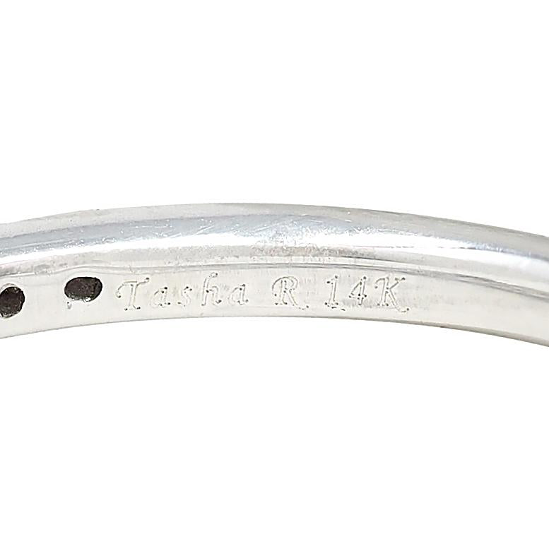 Contemporary Diamond 14 Karat White Gold Contour Wedding Band Ring
