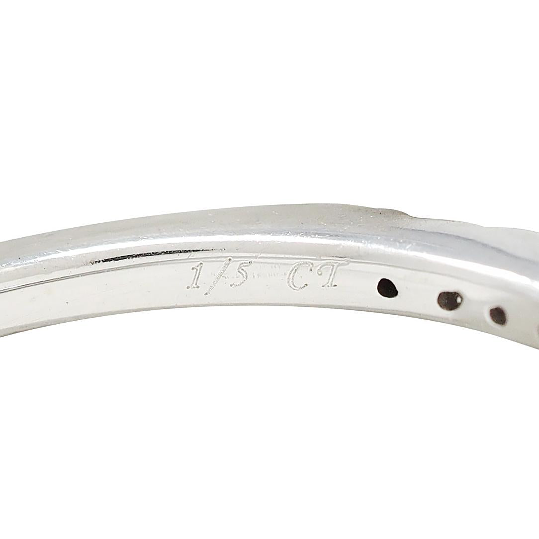 Contemporary Diamond 14 Karat White Gold Contour Wedding Band Ring