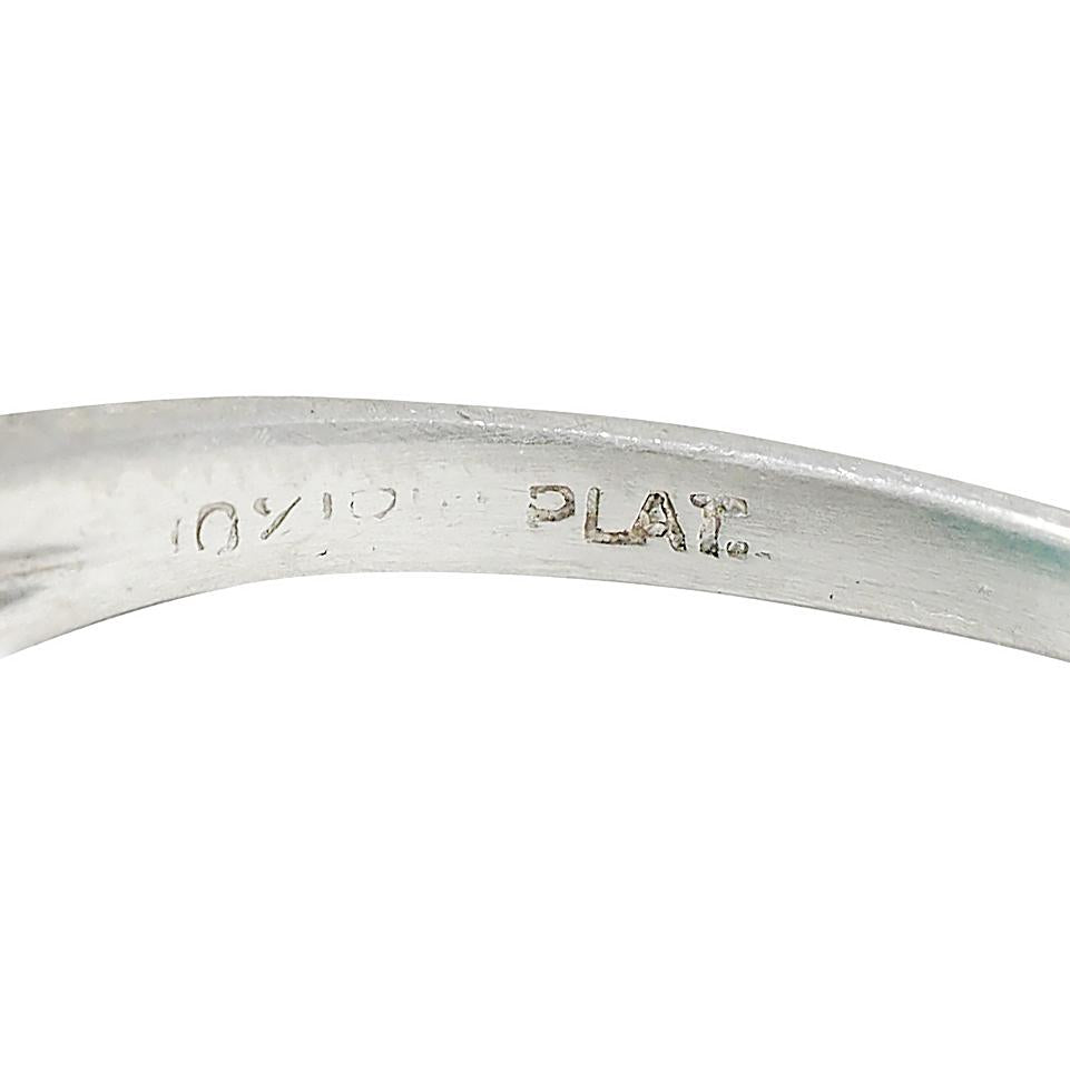 Mid-Century Turquoise Diamond Platinum Vintage Butterfly Cocktail Ring