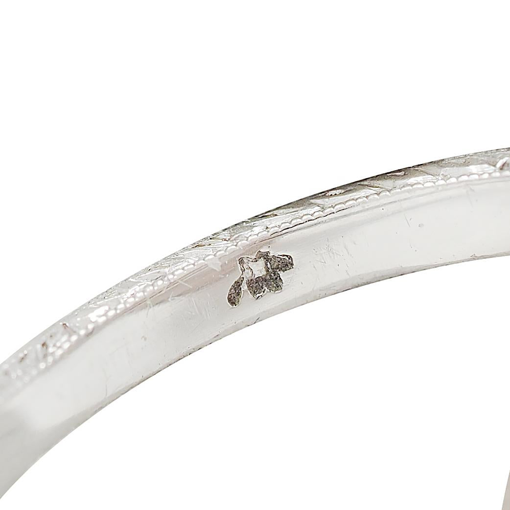 Art Deco Pink Natural Unionidae Pearl Diamond Platinum Antique Dinner Ring GIA