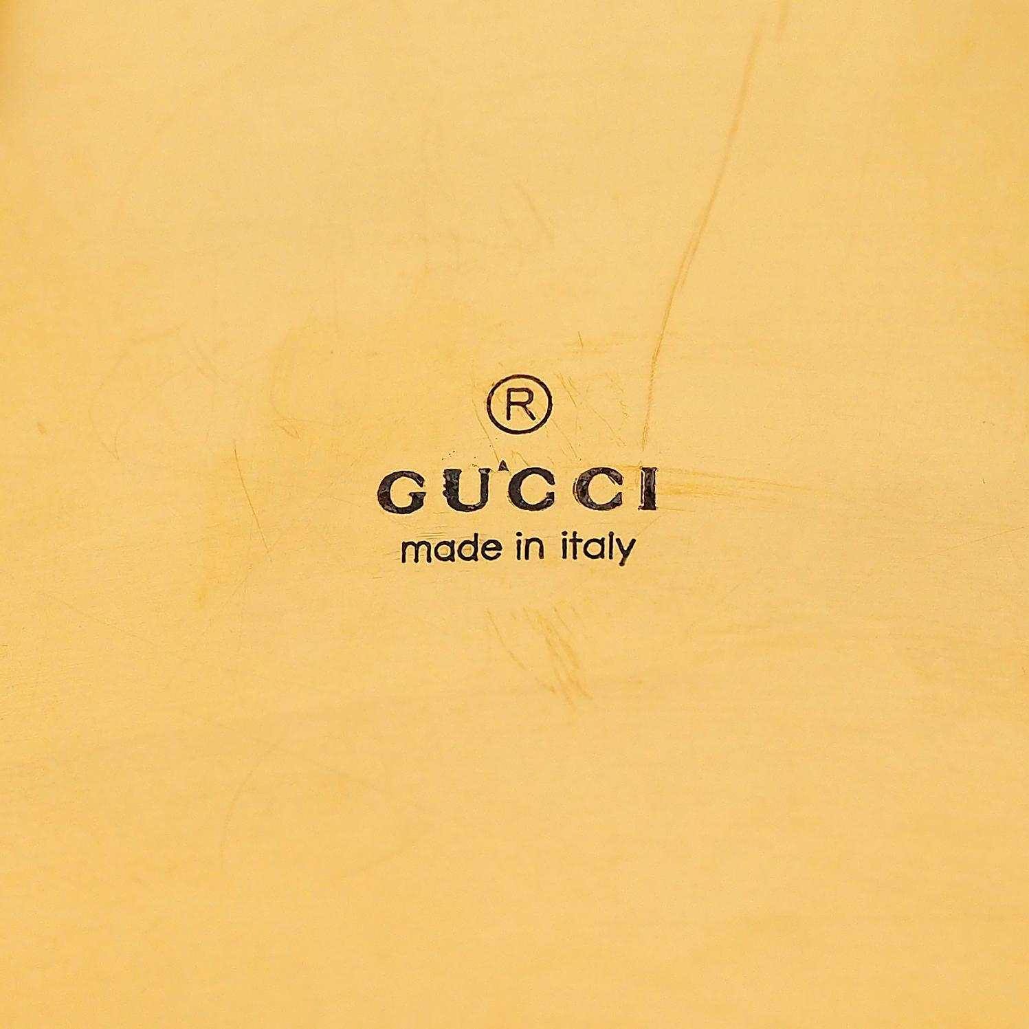 Gucci 2000's Diamond Onyx 18 Karat Two-Tone Yellow Vintage Gold Cuff Bracelet