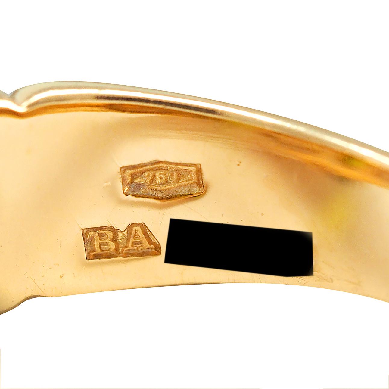 Bulgari 1990 1.96 CTW Diamond Peridot 18 Karat Gold Vintage Passo Doppio Ring