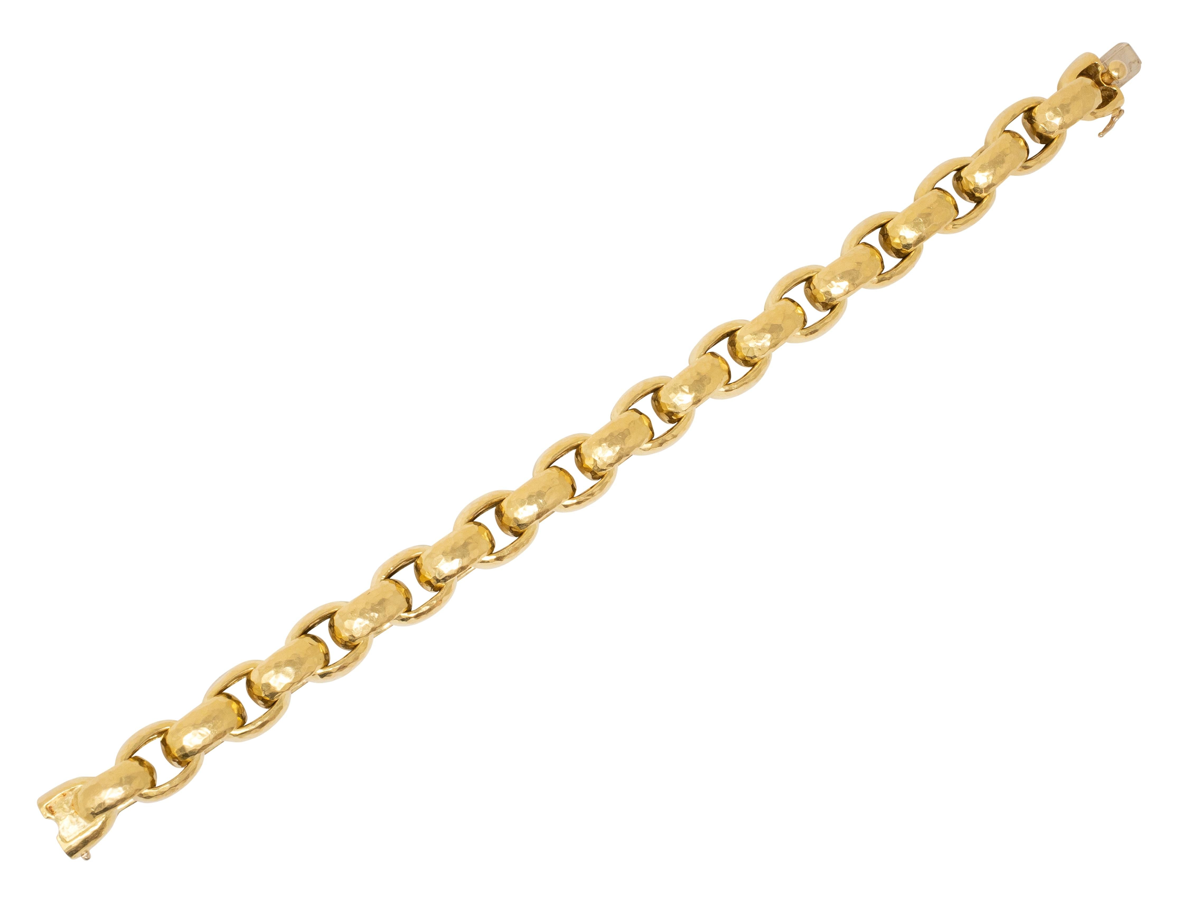 Tiffany & Co. Paloma Picasso 1989 18K Gold Vintage Hammered Rollo Link Bracelet