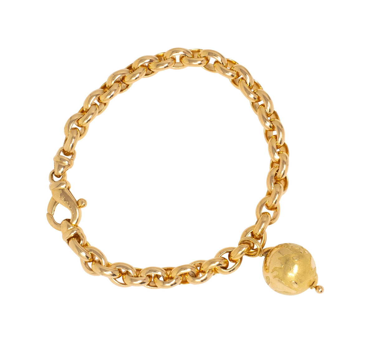 Van Cleef & Arpels French 1990's Globe Cable Link Charm Bracelet