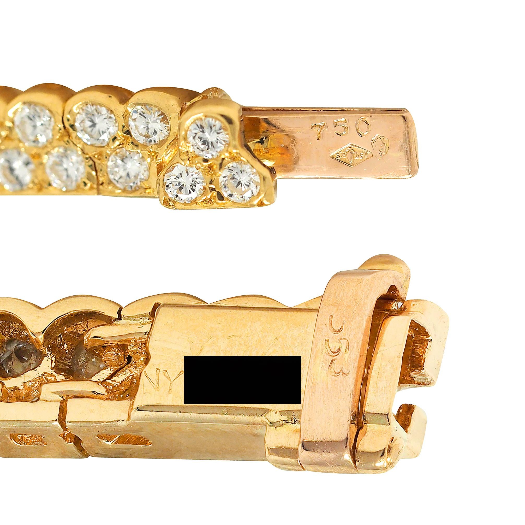 Van Cleef & Arpels French 20.62 CTW Diamond 18K Yellow Gold Bow Collar Necklace