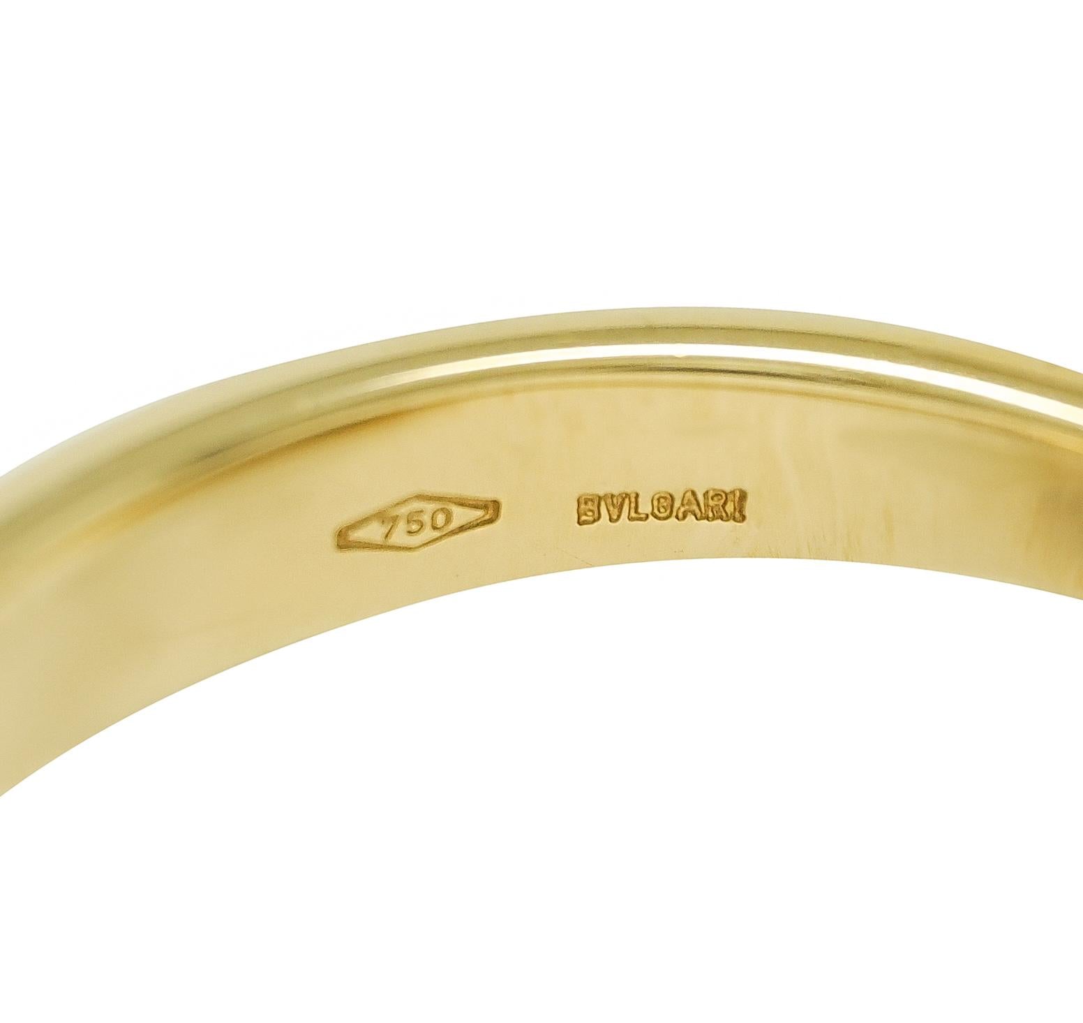 Bulgari Contemporary Diamond 18 Karat Two-Tone Gold Flip Signet Ring