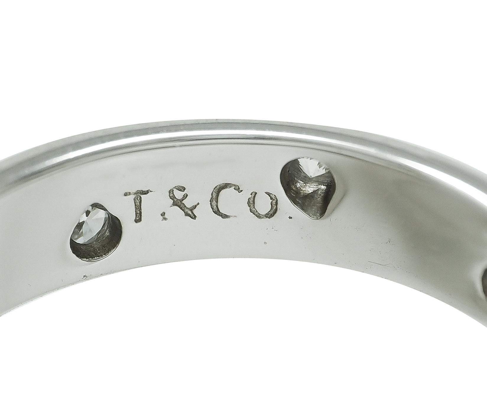 Tiffany & Co. 2000's Diamond Platinum Etoile Band Ring