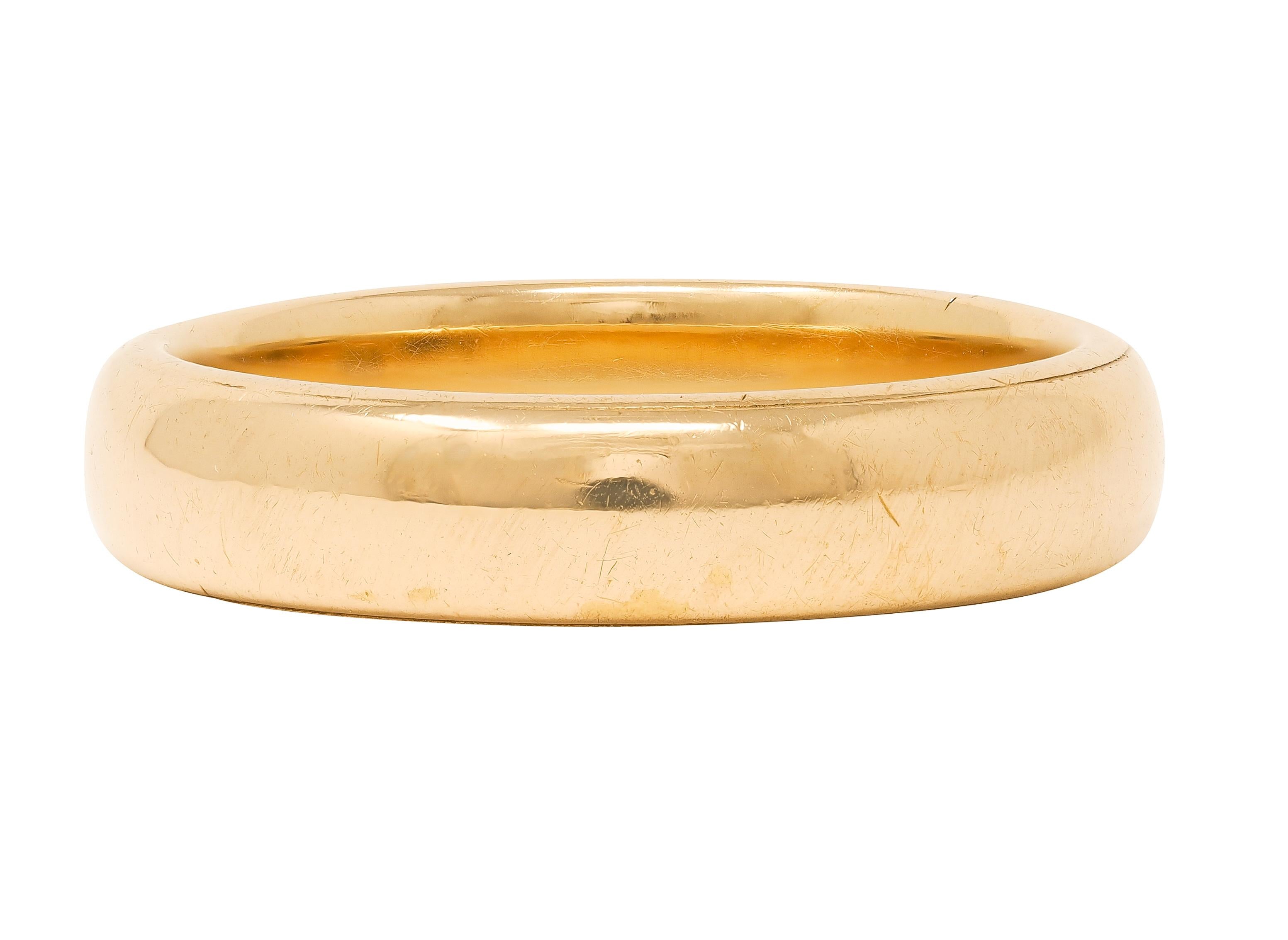 1912 18 Karat Yellow Gold Antique Wedding Band Ring