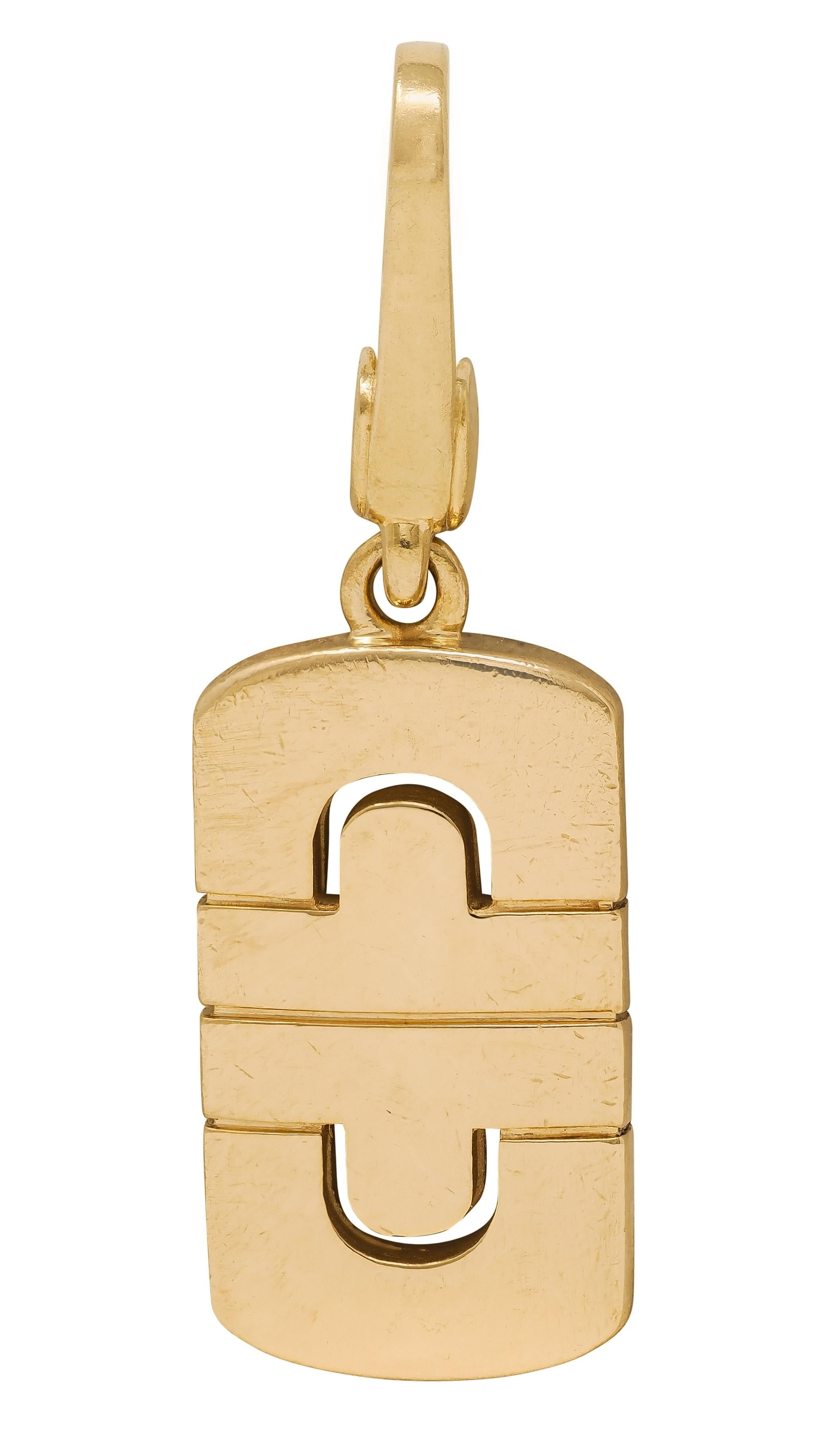 Bulgari 1990's 18 Karat Yellow Gold Vintage Parentesi Pendant Charm
