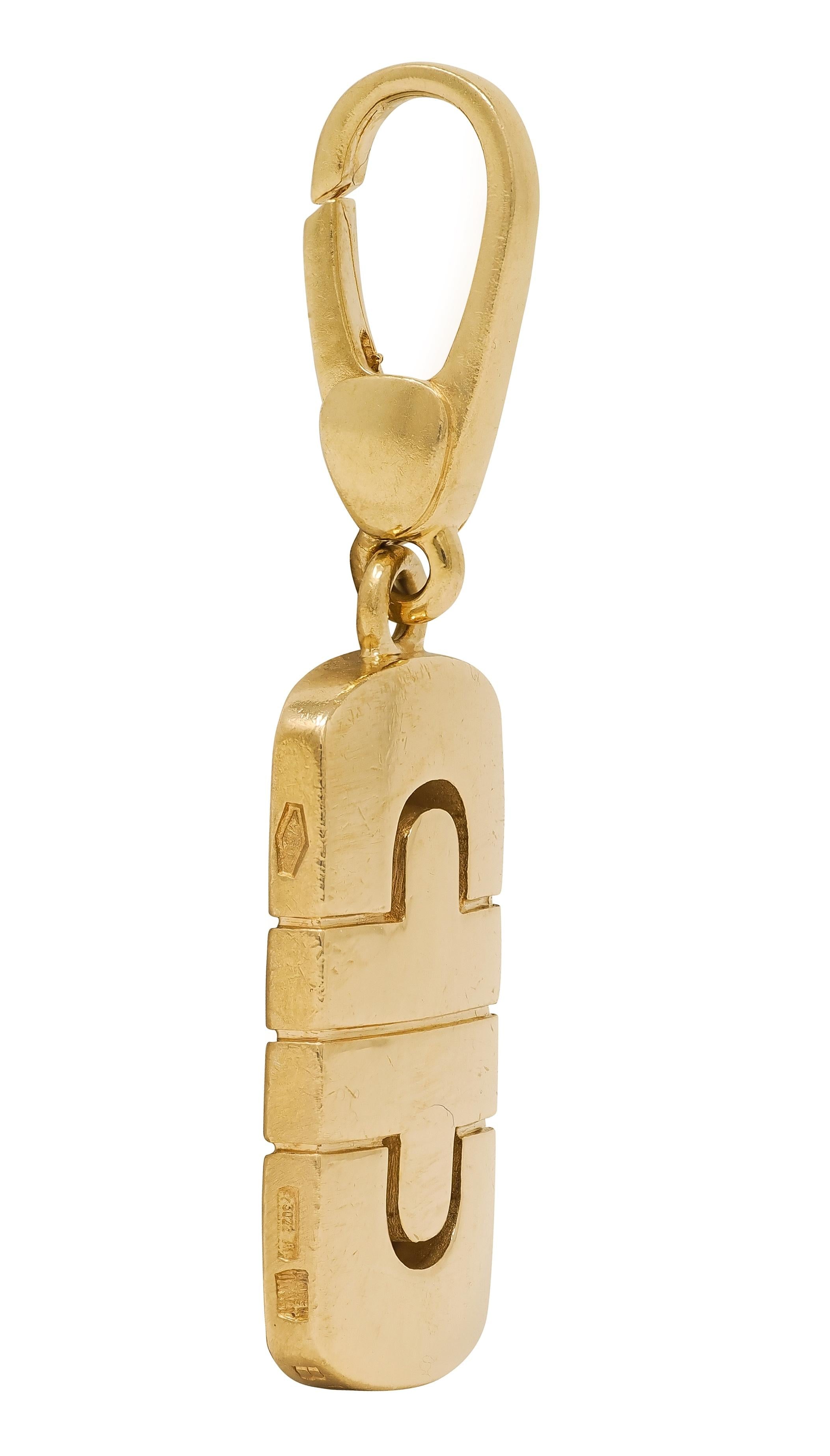 Bulgari 1990's 18 Karat Yellow Gold Vintage Parentesi Pendant Charm