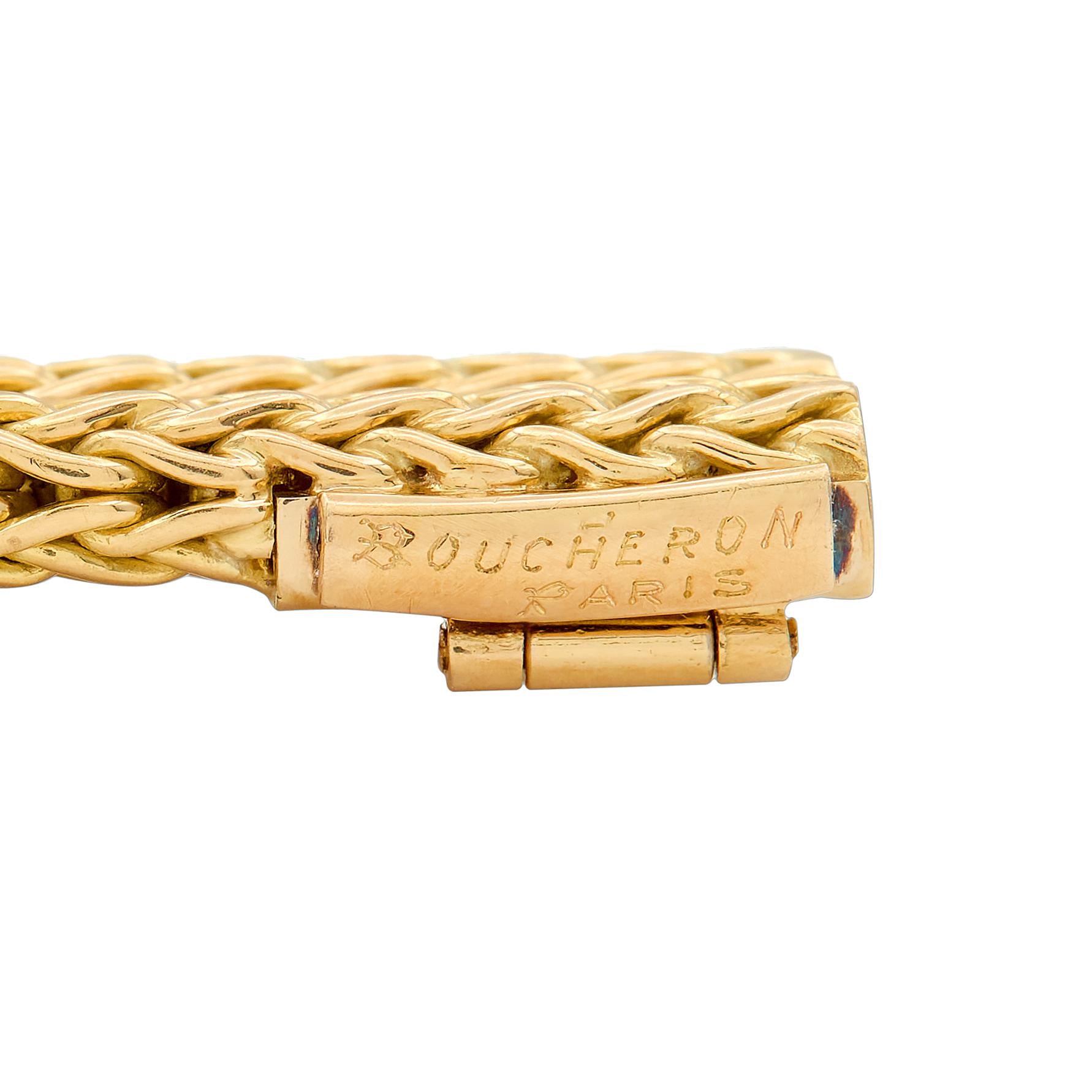 Boucheron Paris 1950's Sapphire Diamond 18K Yellow Gold Platinum Tassel Necklace