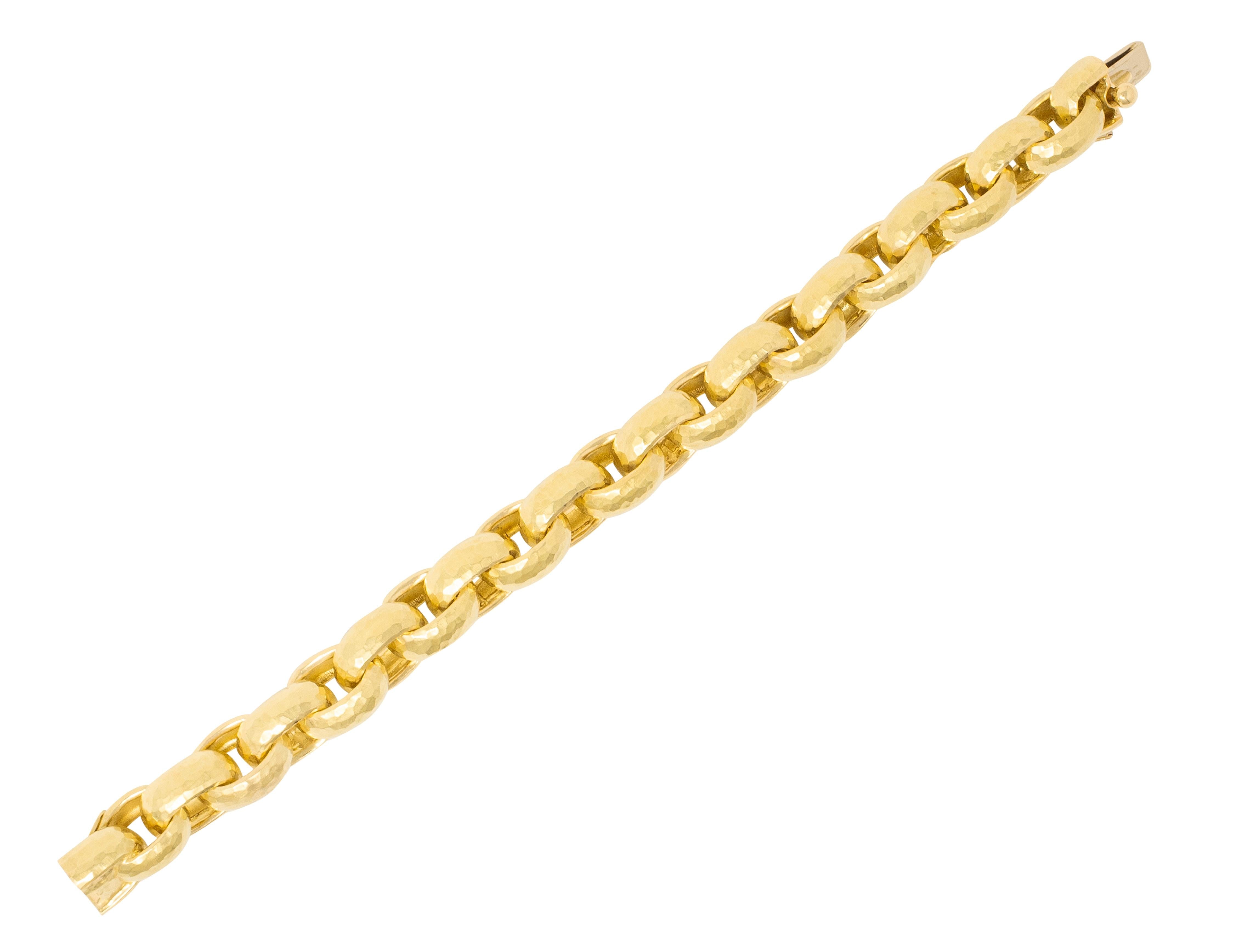 Paloma Picasso Tiffany & Co. 1980's Vintage 18K Gold Hammered Link Bracelet