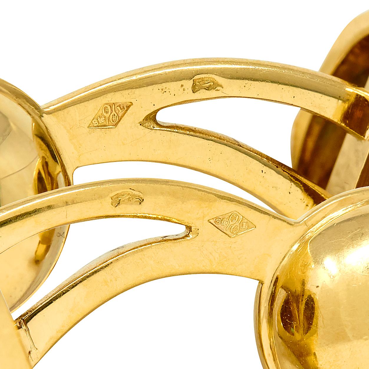 Cartier Emerald Onyx 18 Karat Yellow Gold Panther Cufflinks & Shirt Stud Set