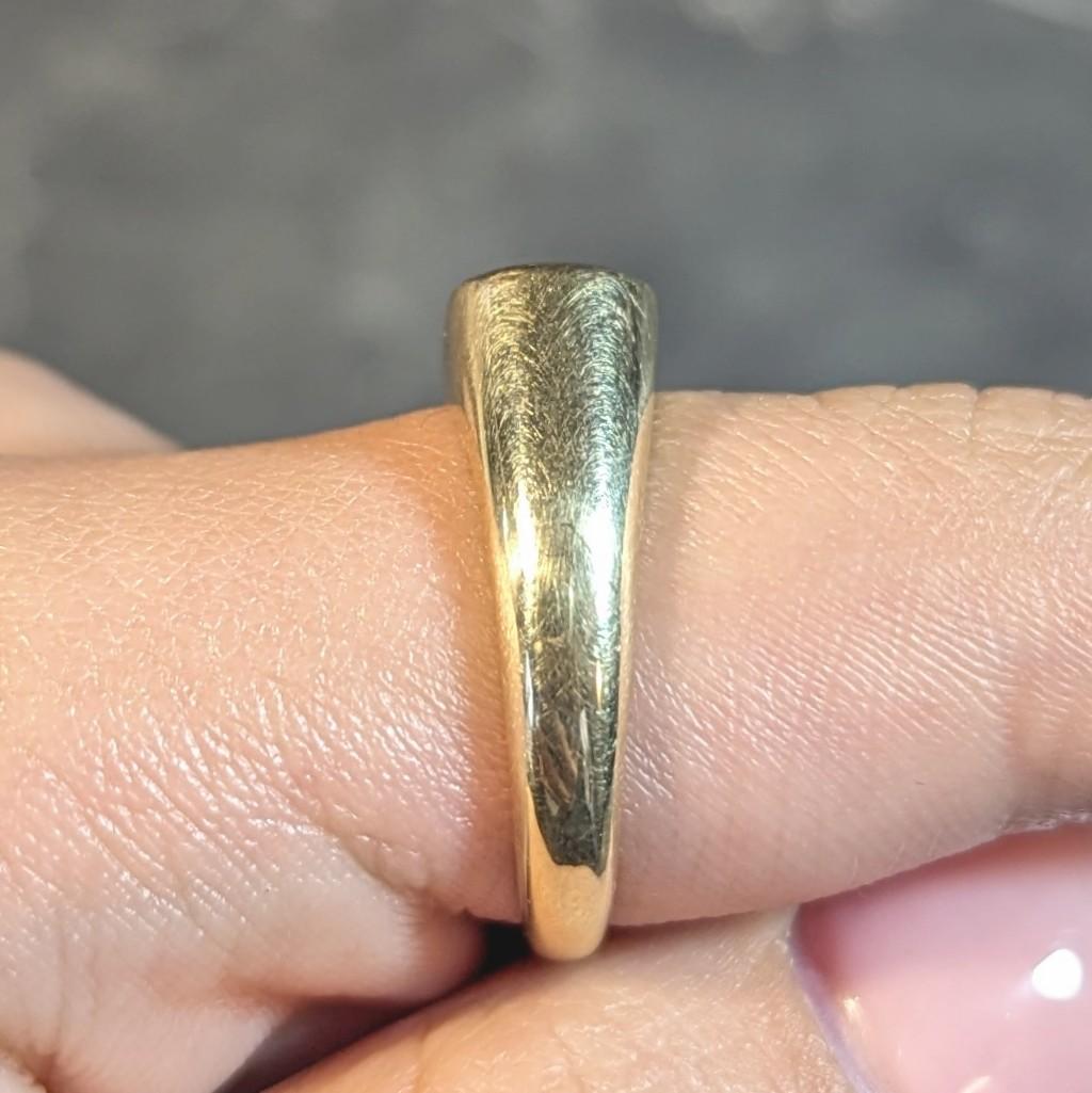 Contemporary Enamel 14 Karat Yellow Gold Egyptian Revival Cartouche Signet Ring