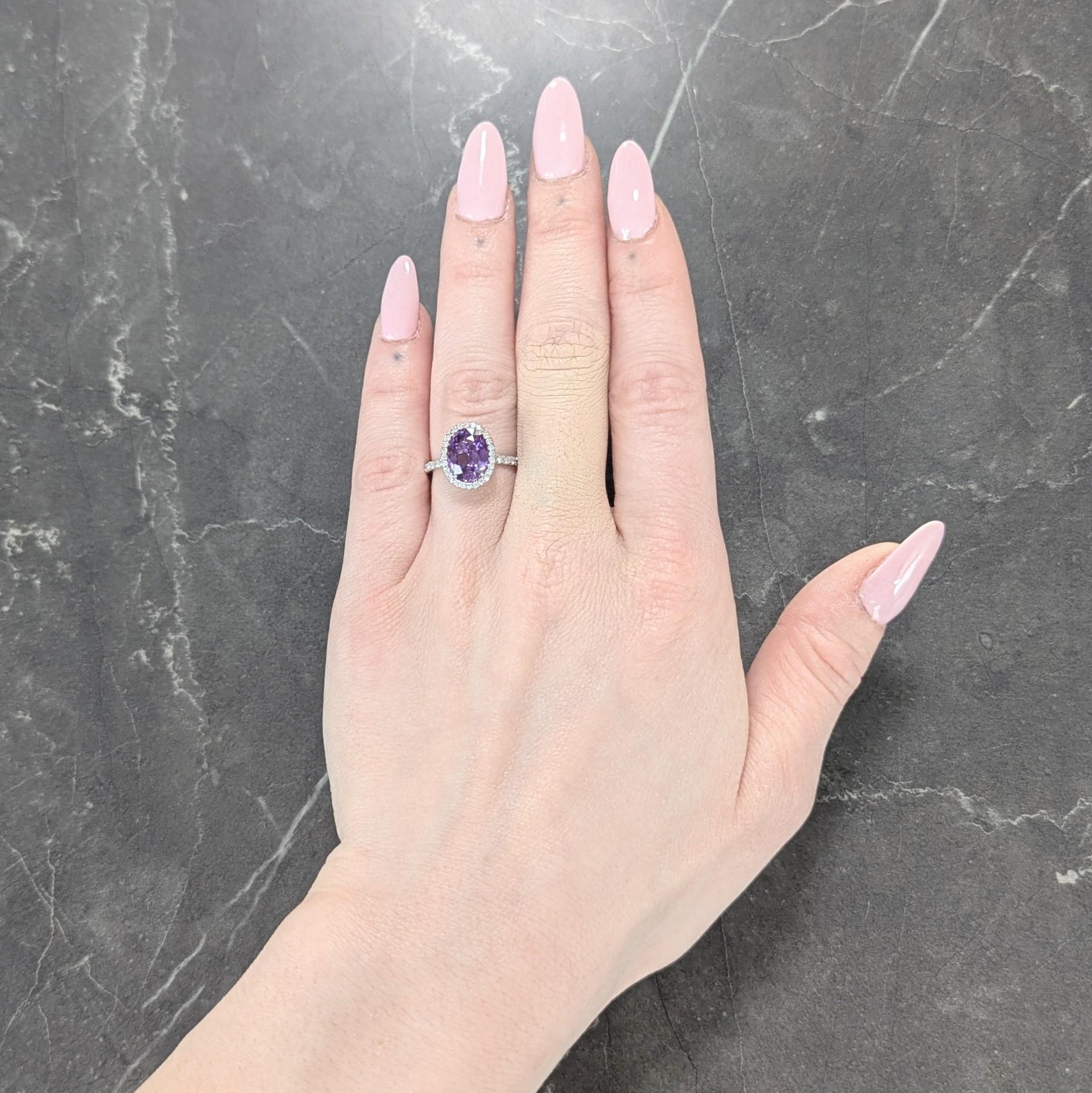 Tiffany & Co. 3.78 CTW No Heat Ceylon Purple Sapphire Diamond Platinum Ring GIA