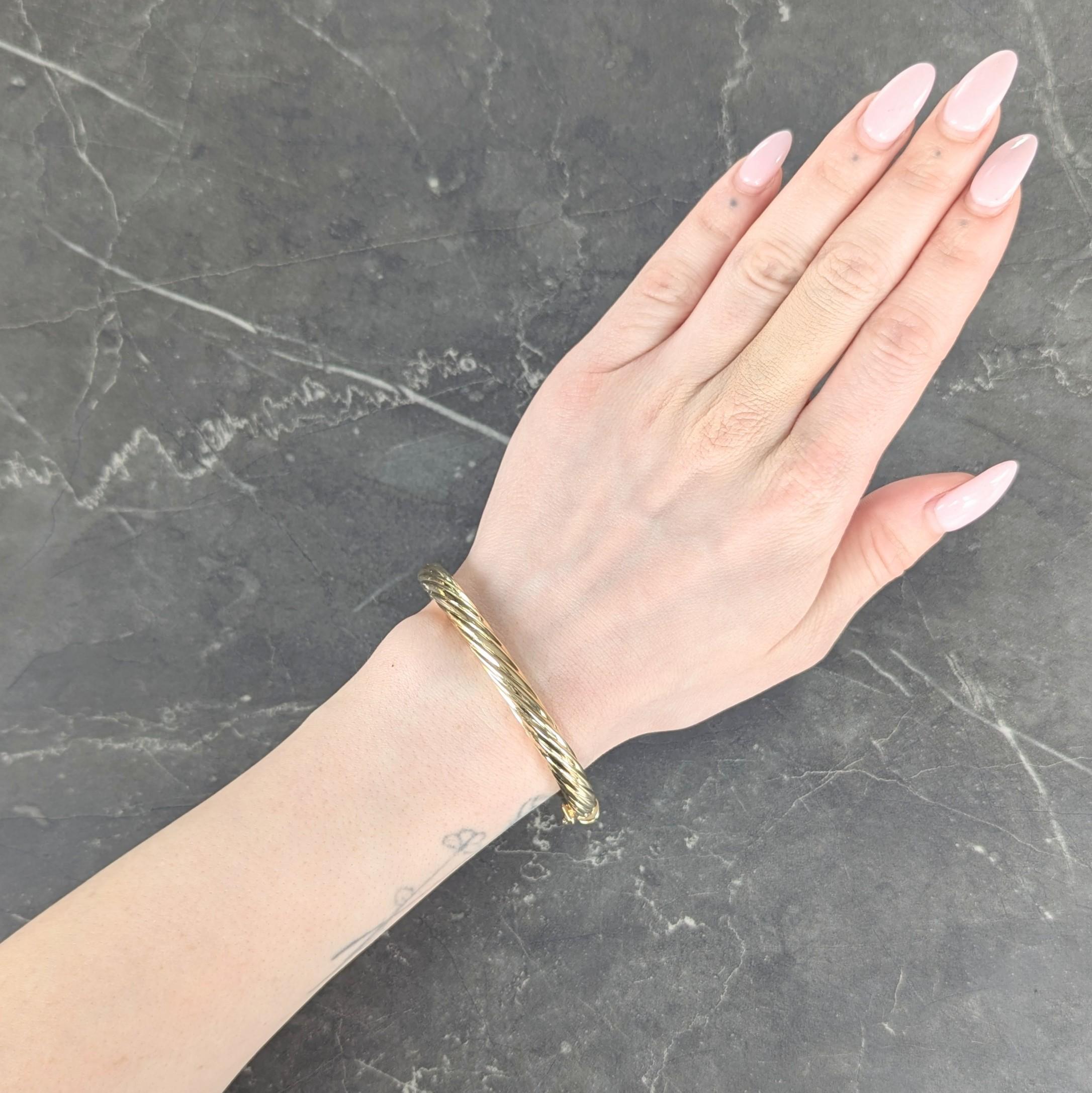 Tiffany & Co. 1960's 18 Karat Yellow Gold Vintage Twisted Rope Bangle Bracelet
