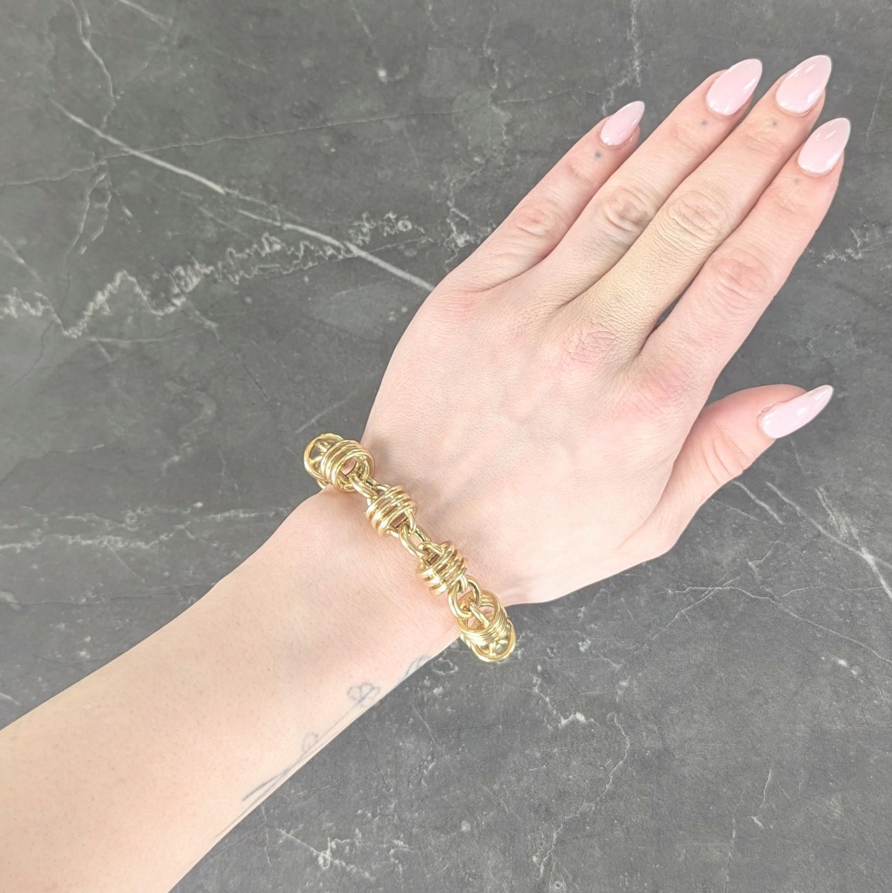 UnoArre 1980's 18 Karat Yellow Gold Vintage Status Link Bracelet