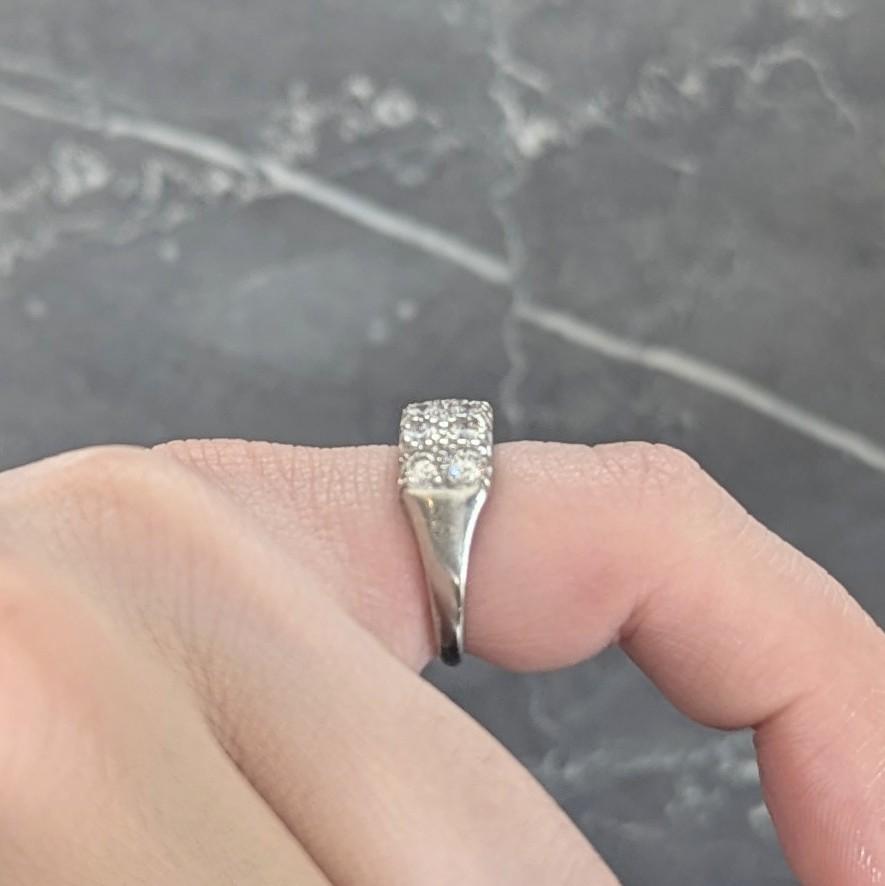 Mid-Century 1.00 CTW Diamond 14K Gold Vintage Two-Row Fishtail Wedding Band Ring