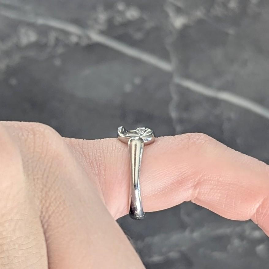 Elsa Peretti Tiffany & Co. 1990s's Diamond Platinum Open Heart Band Ring