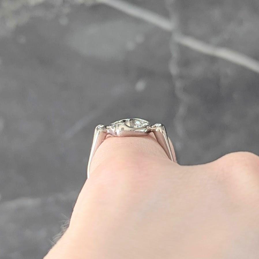 Elsa Peretti Tiffany & Co. 1990s's Diamond Platinum Open Heart Band Ring