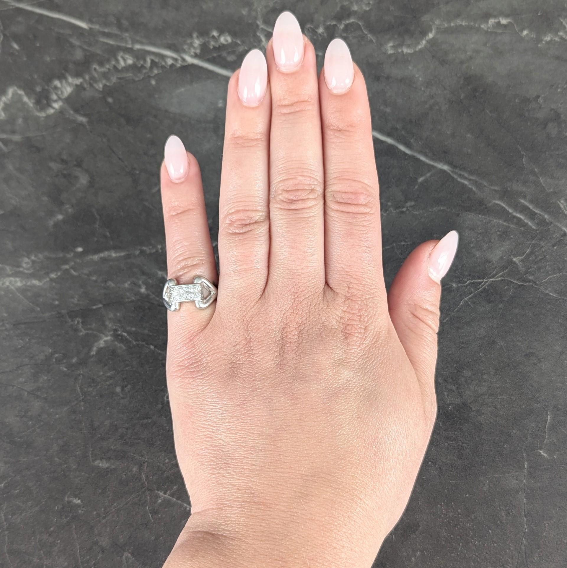 Fulmer & Co. 1943 Diamond Platinum Double Row Vintage Buckle Ring