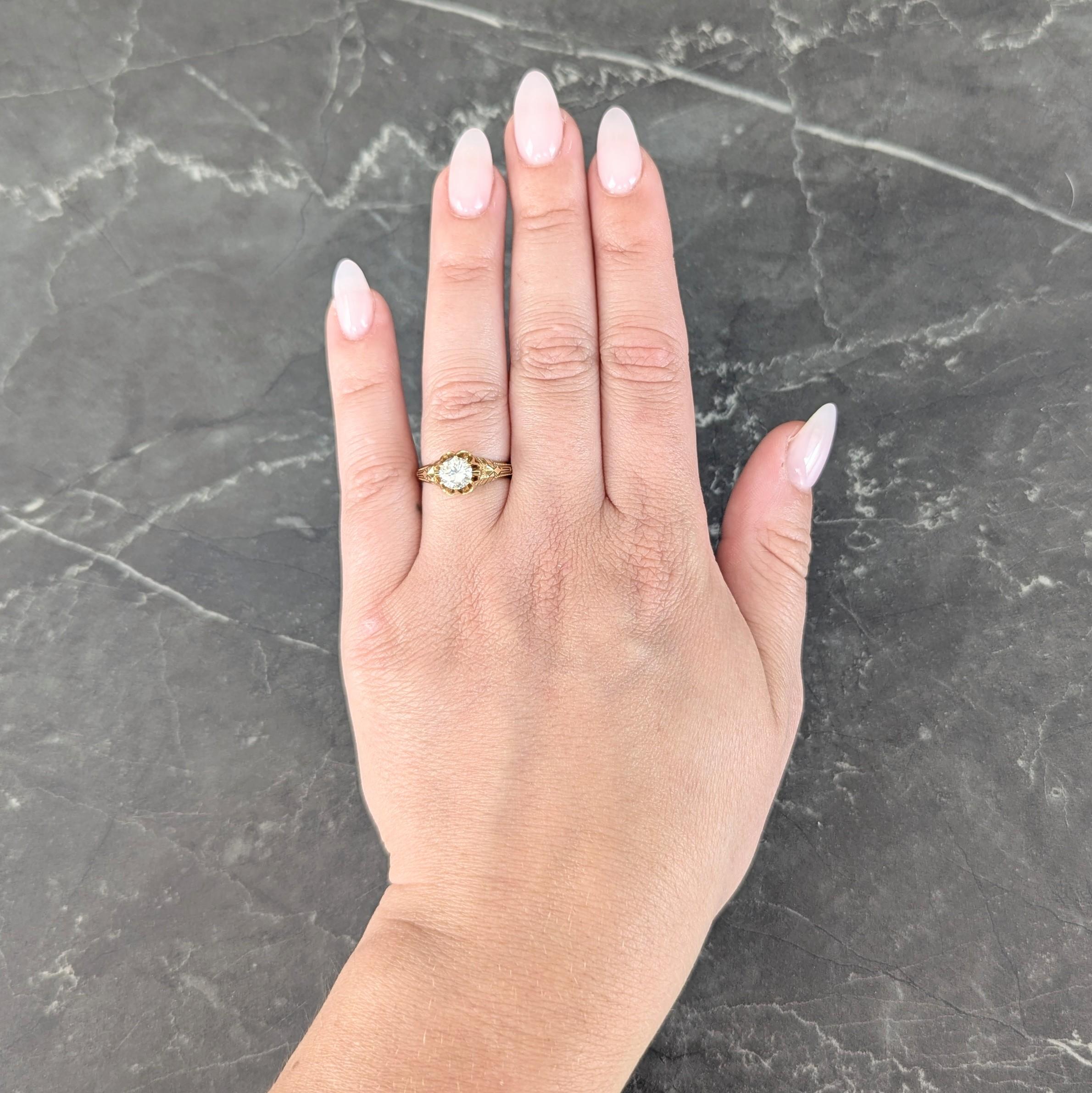 Victorian 1866 0.76 CTW Diamond Enamel 18K Gold Antique Belcher Engagement Ring