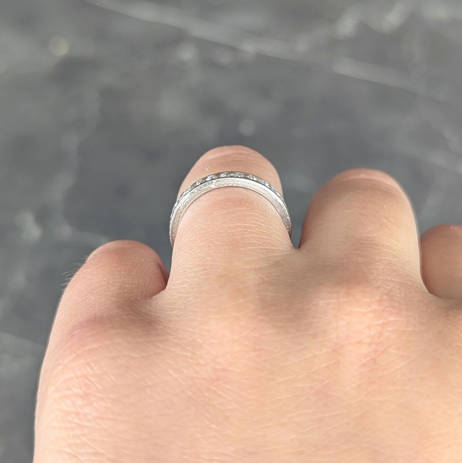 Art Deco 1.50 CTW French Cut Diamond Platinum Vintage Eternity Wedding Band Ring