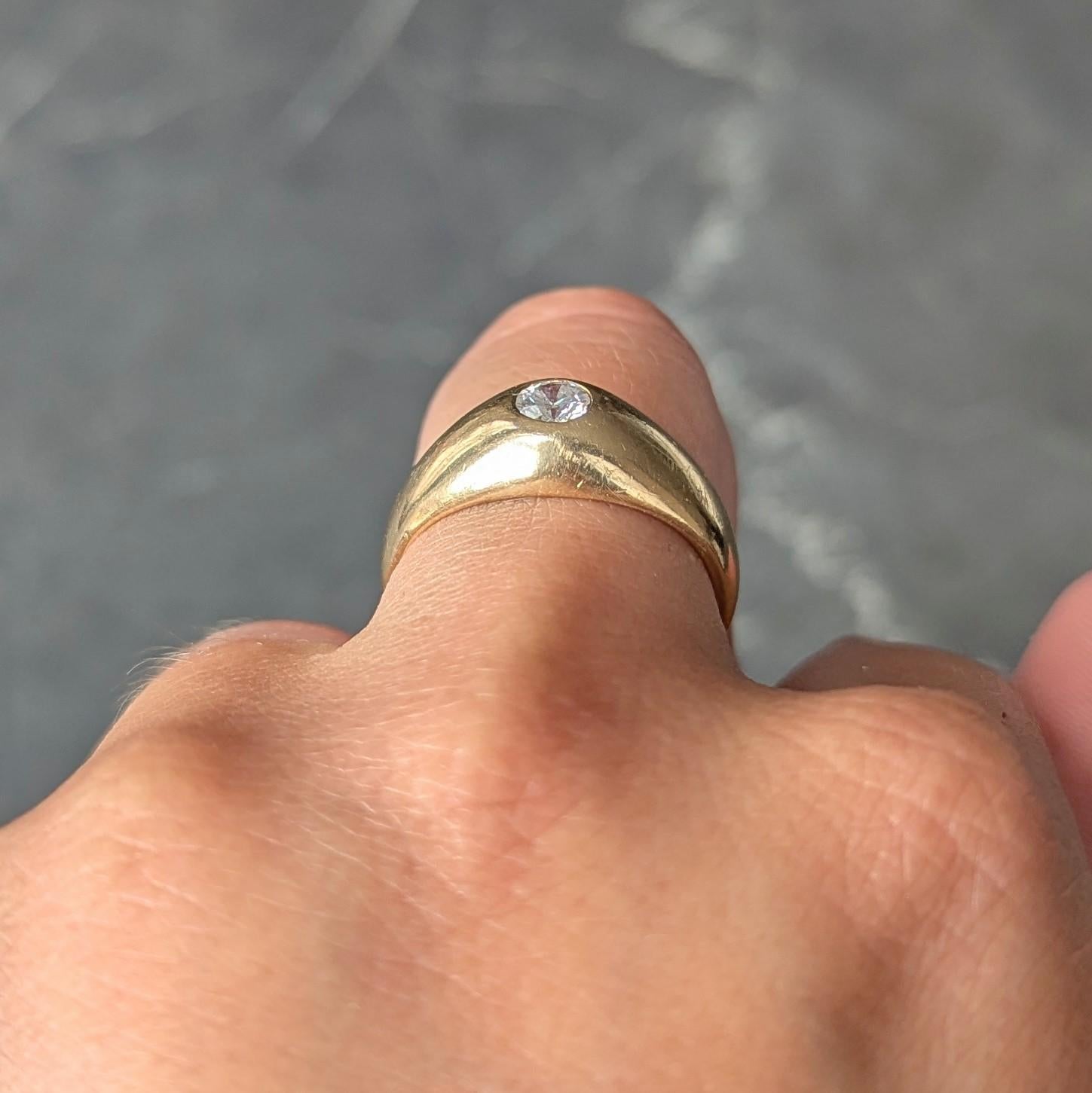 1960's Transitional Cut Diamond 14K Gold Vintage Solitaire Engagement Ring