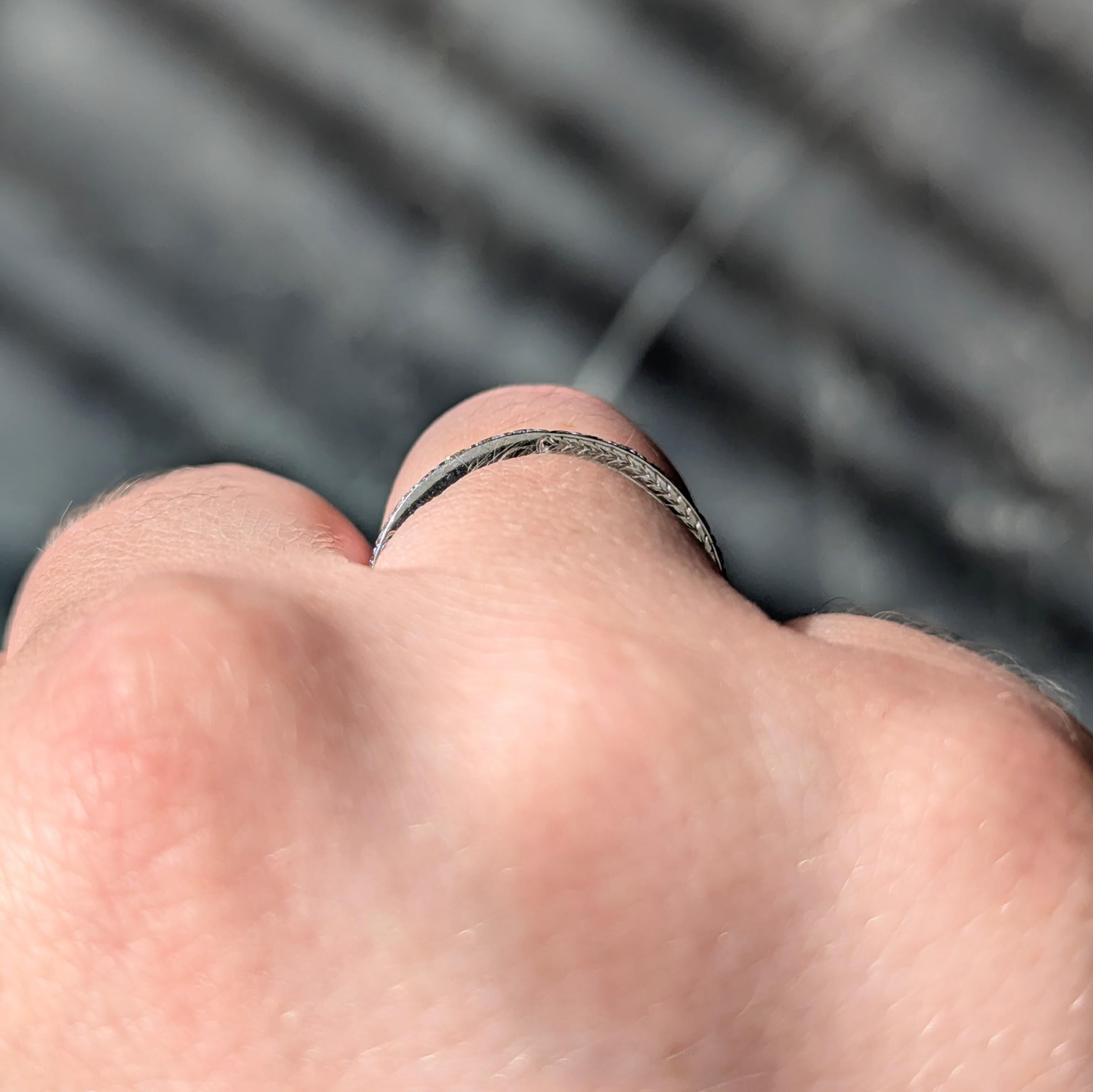 Caldwell Art Deco European Diamond Platinum Vintage Eternity Wedding Band Ring