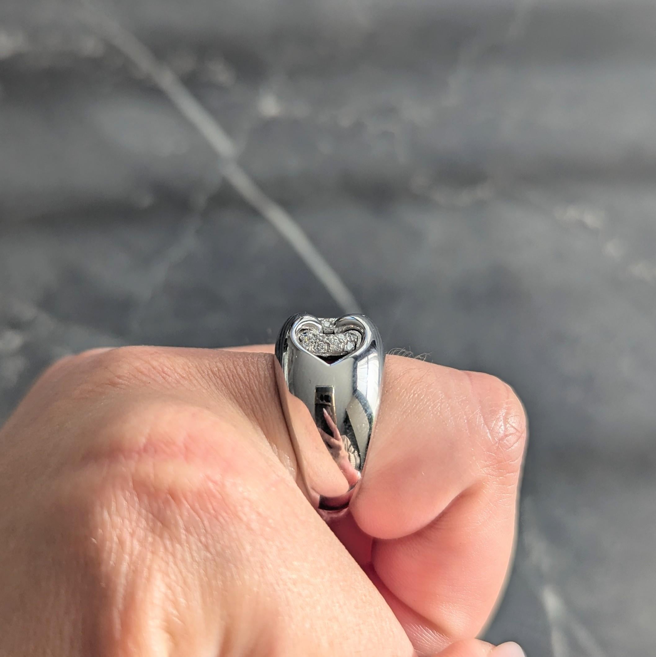Bulgari Contemporary Diamond 18 Karat White Gold Domed Abbraccio Ring