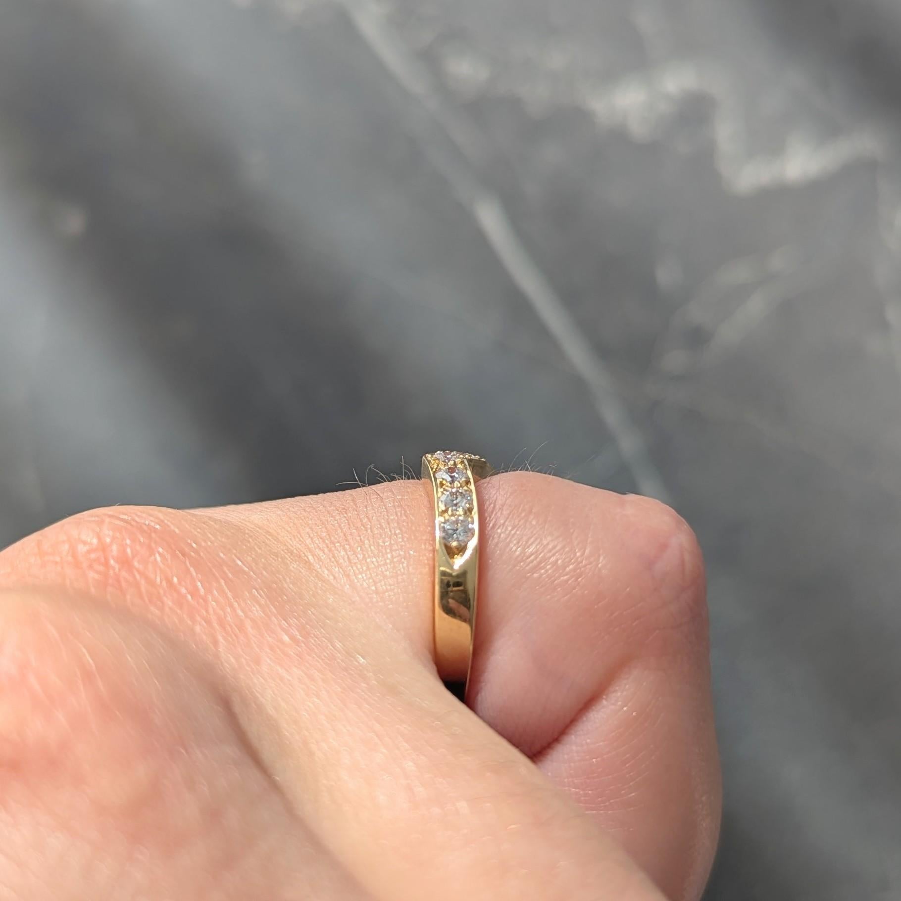 Tiffany & Co. Diamond 18 Karat Yellow Gold Chevron Contour V Band Ring