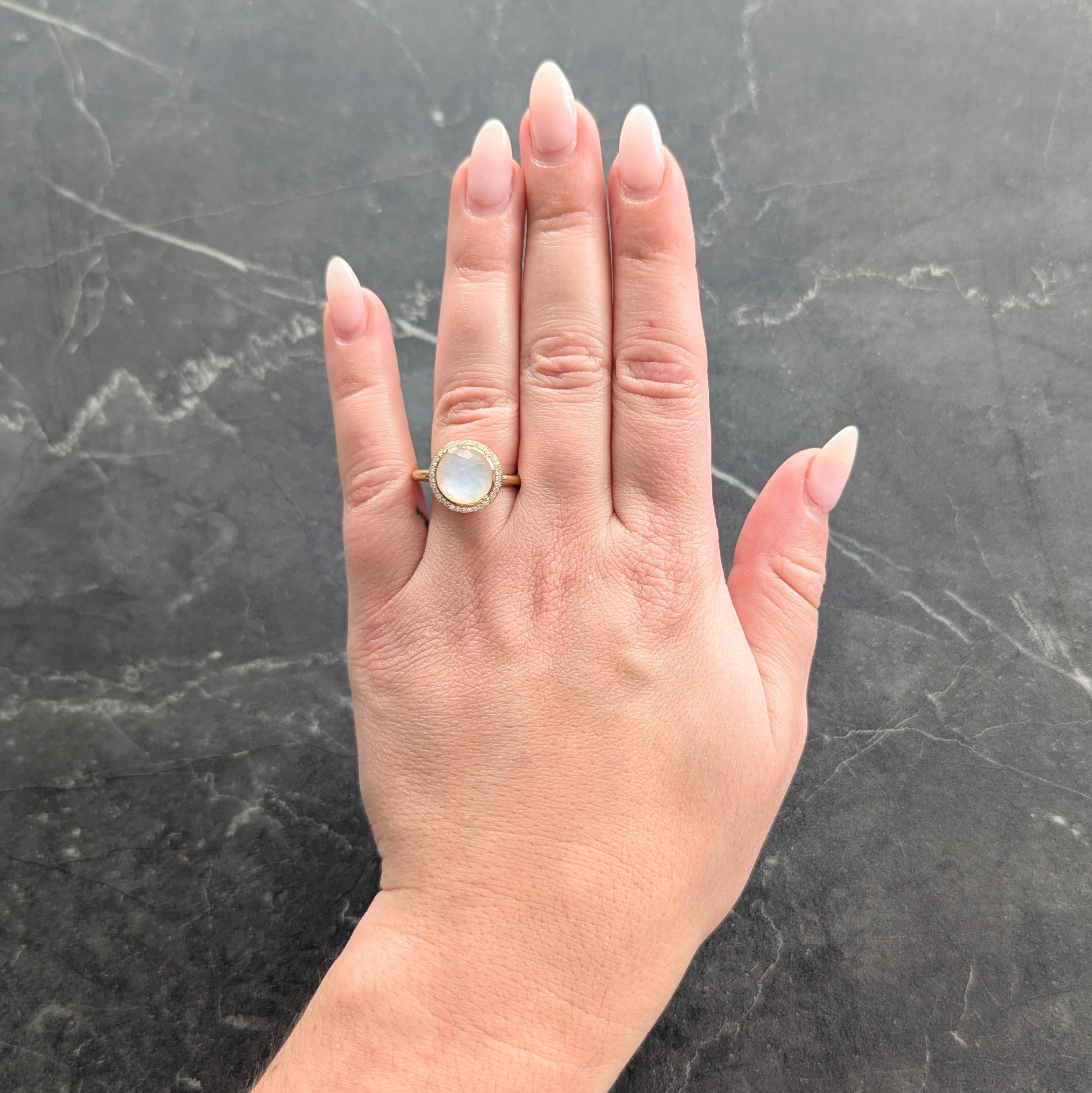 Ippolita Contemporary Diamond Mother-Of-Pearl Quartz Enamel 18K Lollipop Ring