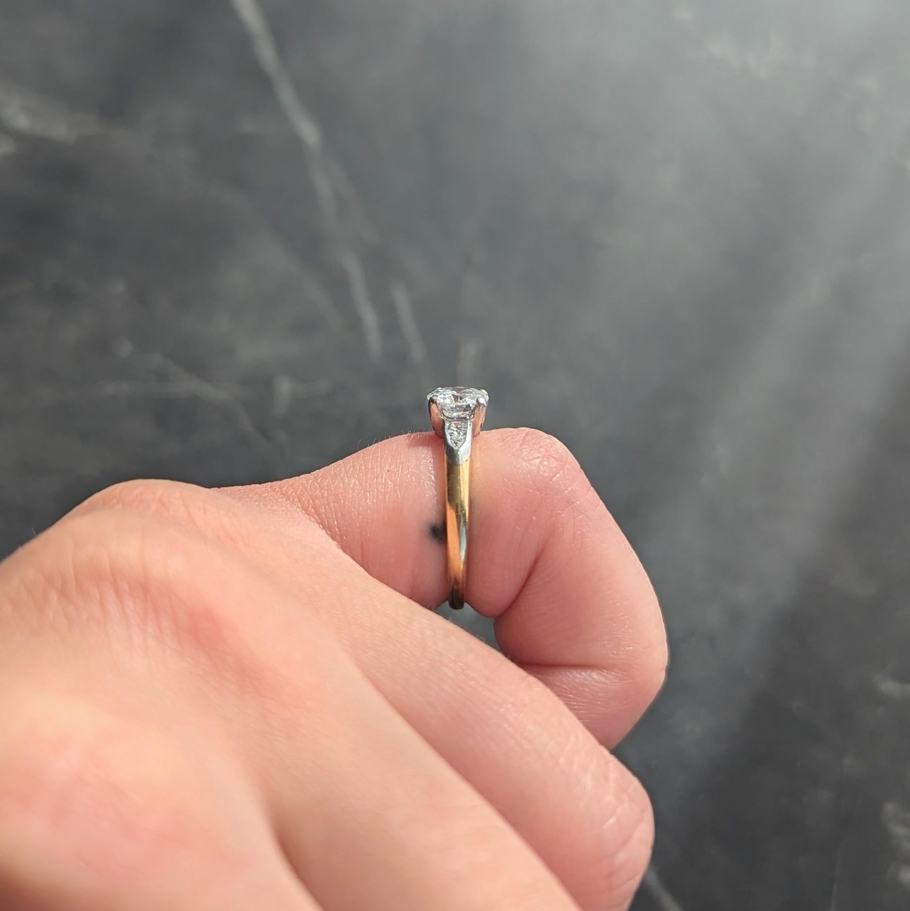 Cartier 0.73 CTW Transitional Cut Diamond Platinum 18K Gold Engagement Ring