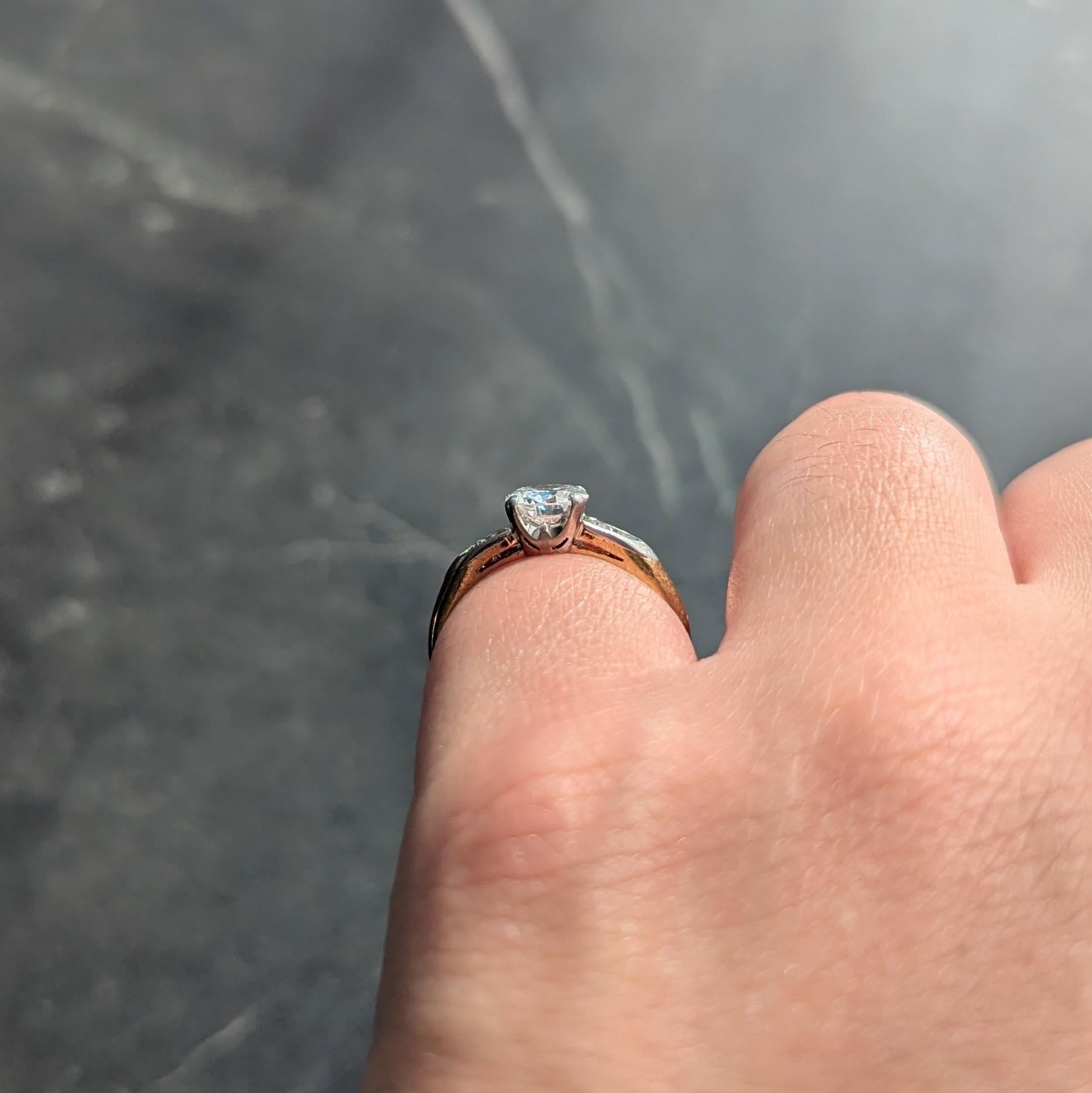 Cartier 0.73 CTW Transitional Cut Diamond Platinum 18K Gold Engagement Ring