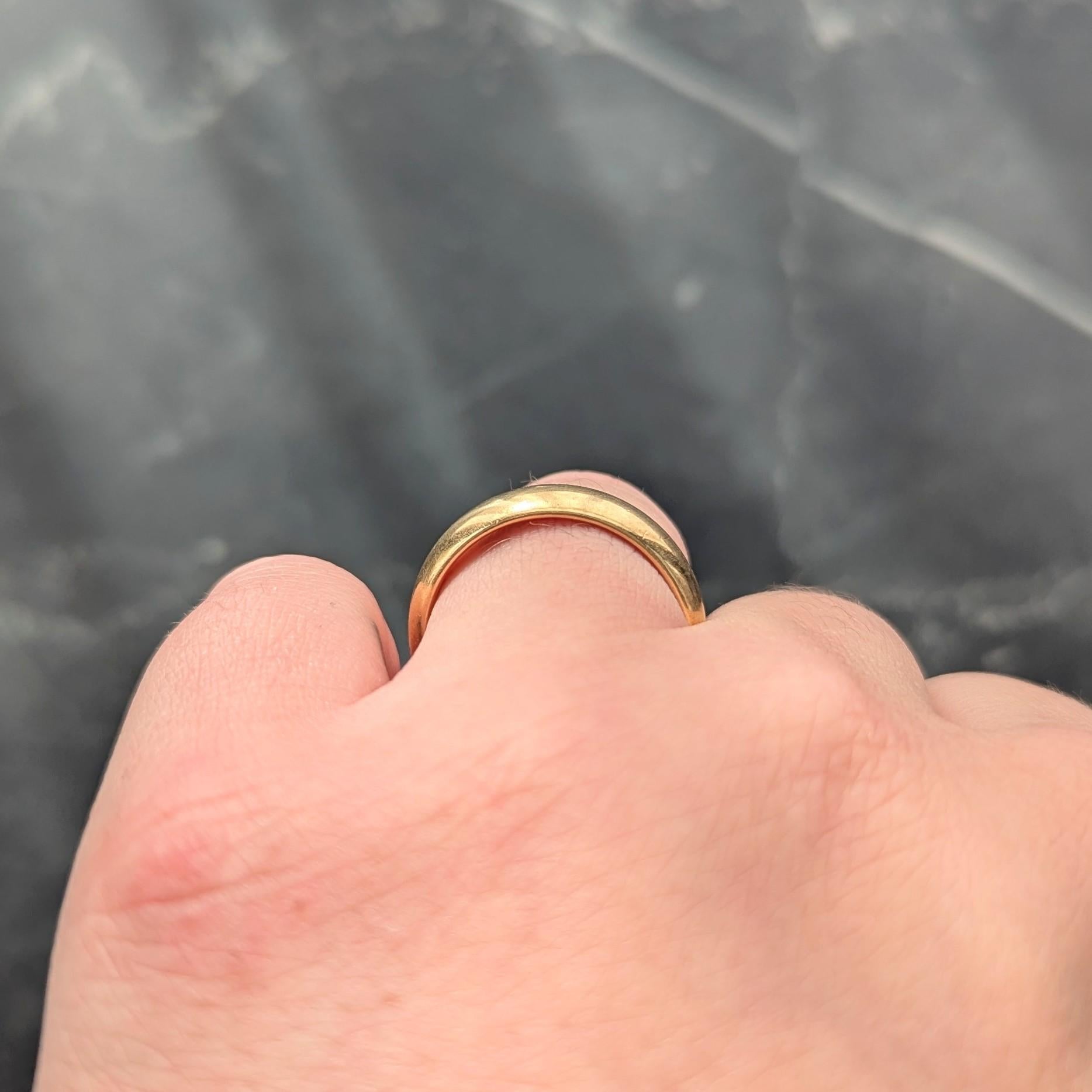 Victorian 18 Karat Yellow Gold Antique Wide Unisex Wedding Band Ring