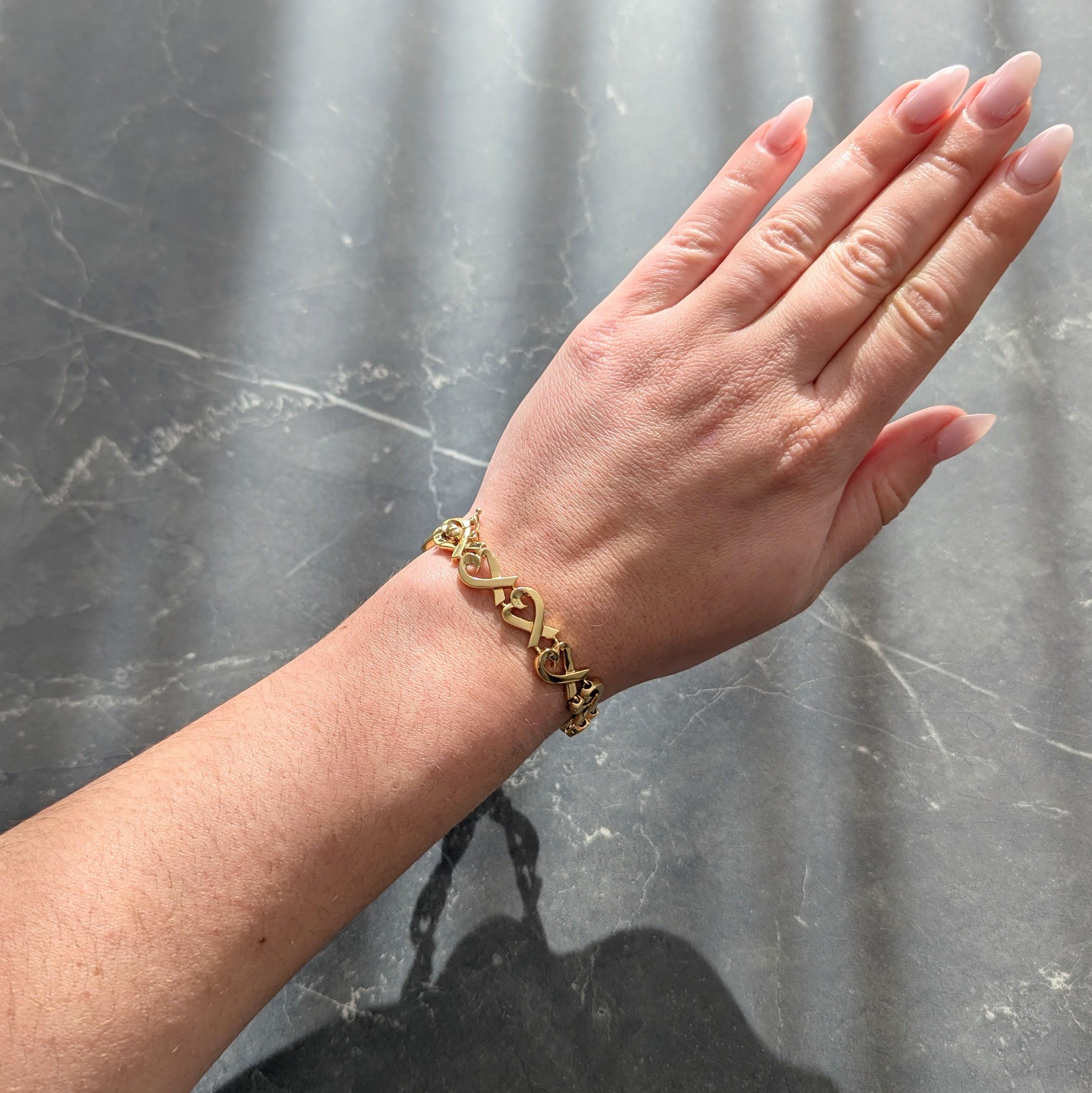 Paloma Picasso Tiffany & Co. 18K Yellow Gold Vintage Loving Hearts Bracelet