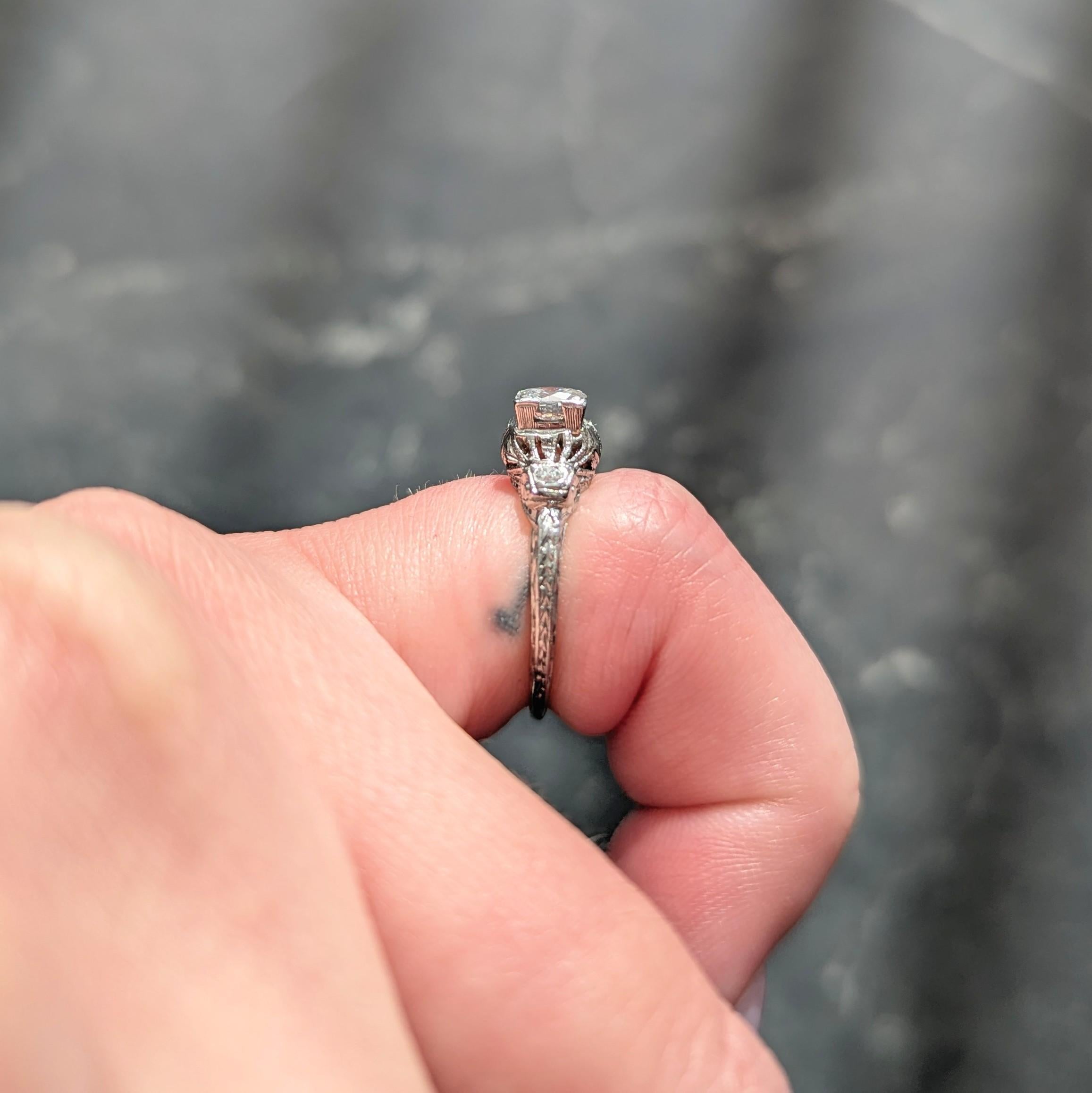 Maurice Tishman Art Deco 0.40 CTW Diamond Platinum Vintage Engagement Ring