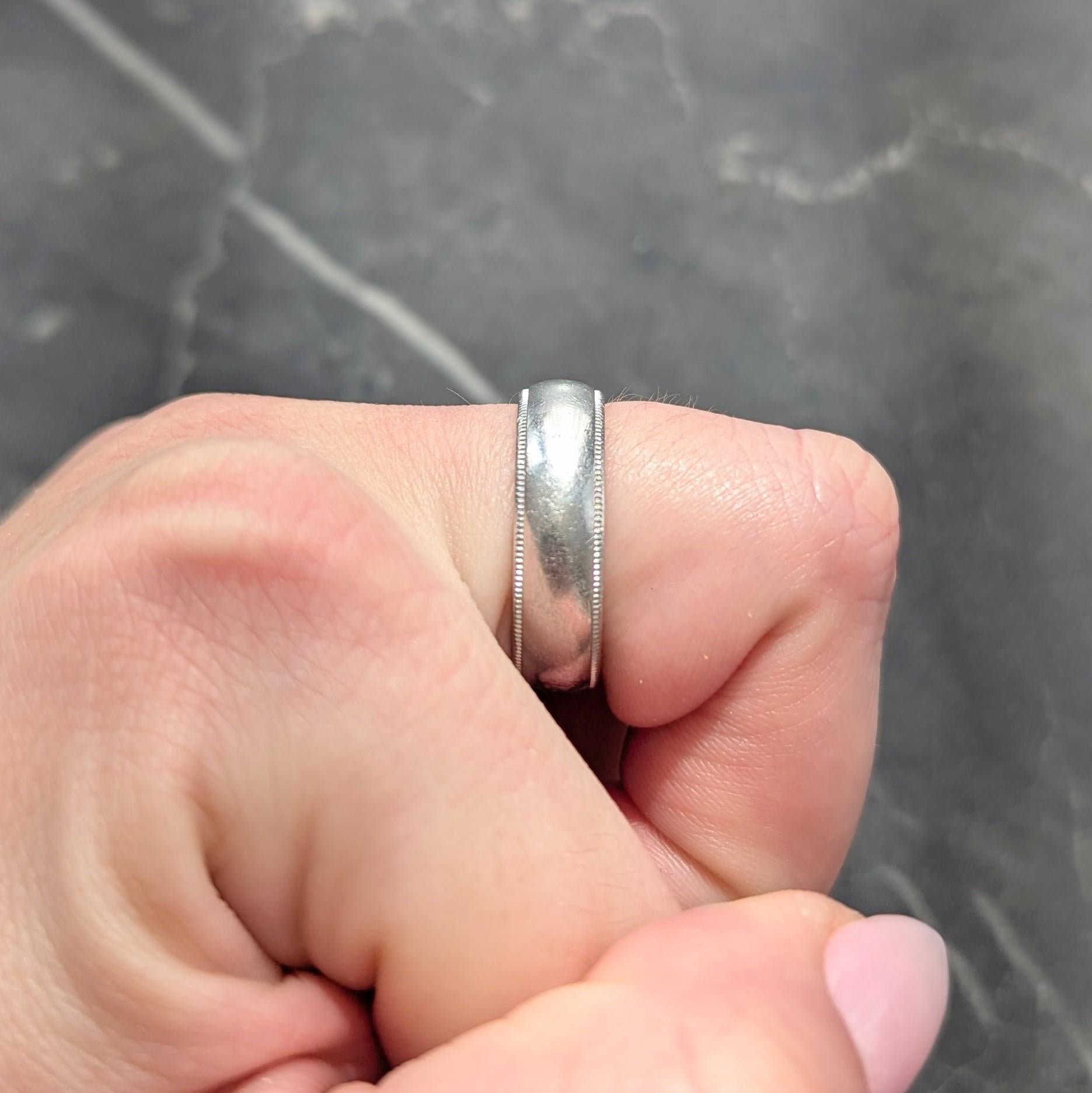 Tiffany & Co. 2000's Platinum Milgrain Wedding Band Ring