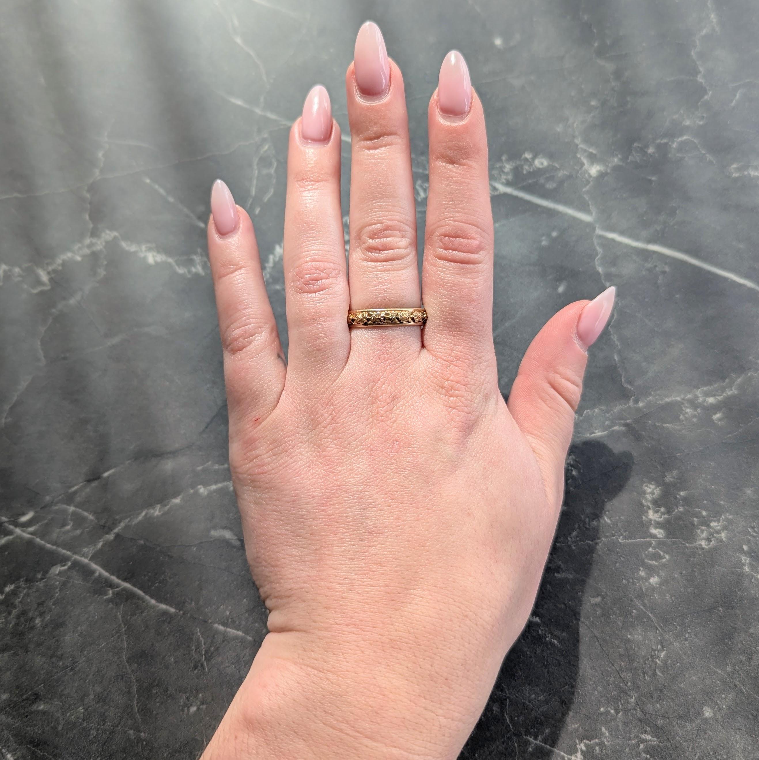 Art Deco 14 Karat Yellow Gold Vintage Orange Blossom Wedding Band Ring