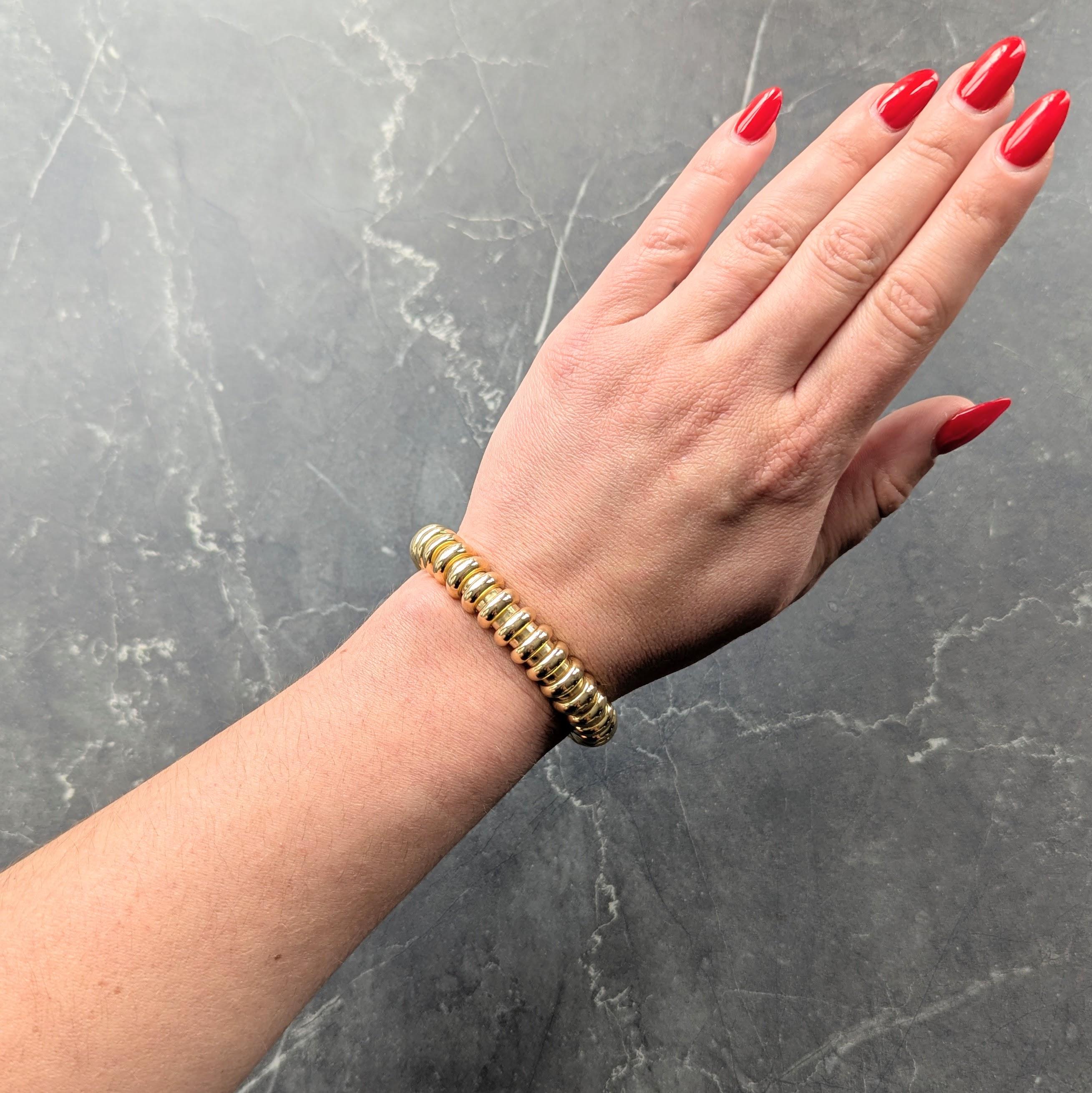 Tiffany & Co. Georges L'Enfant French 18K Yellow Gold Vintage Tubogas Bracelet