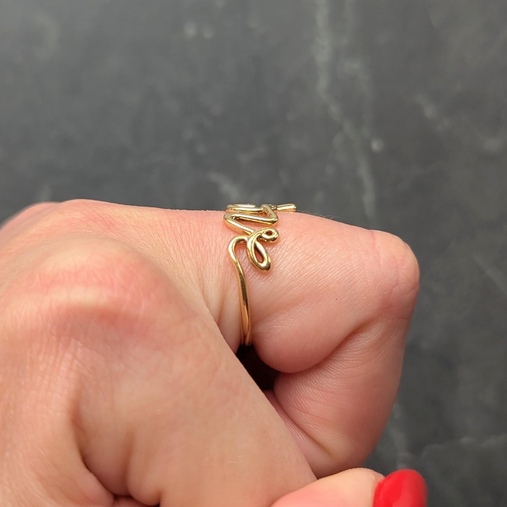 Tiffany & Co. Paloma Picasso Contemporary 18 Karat Yellow Gold Love Band Ring