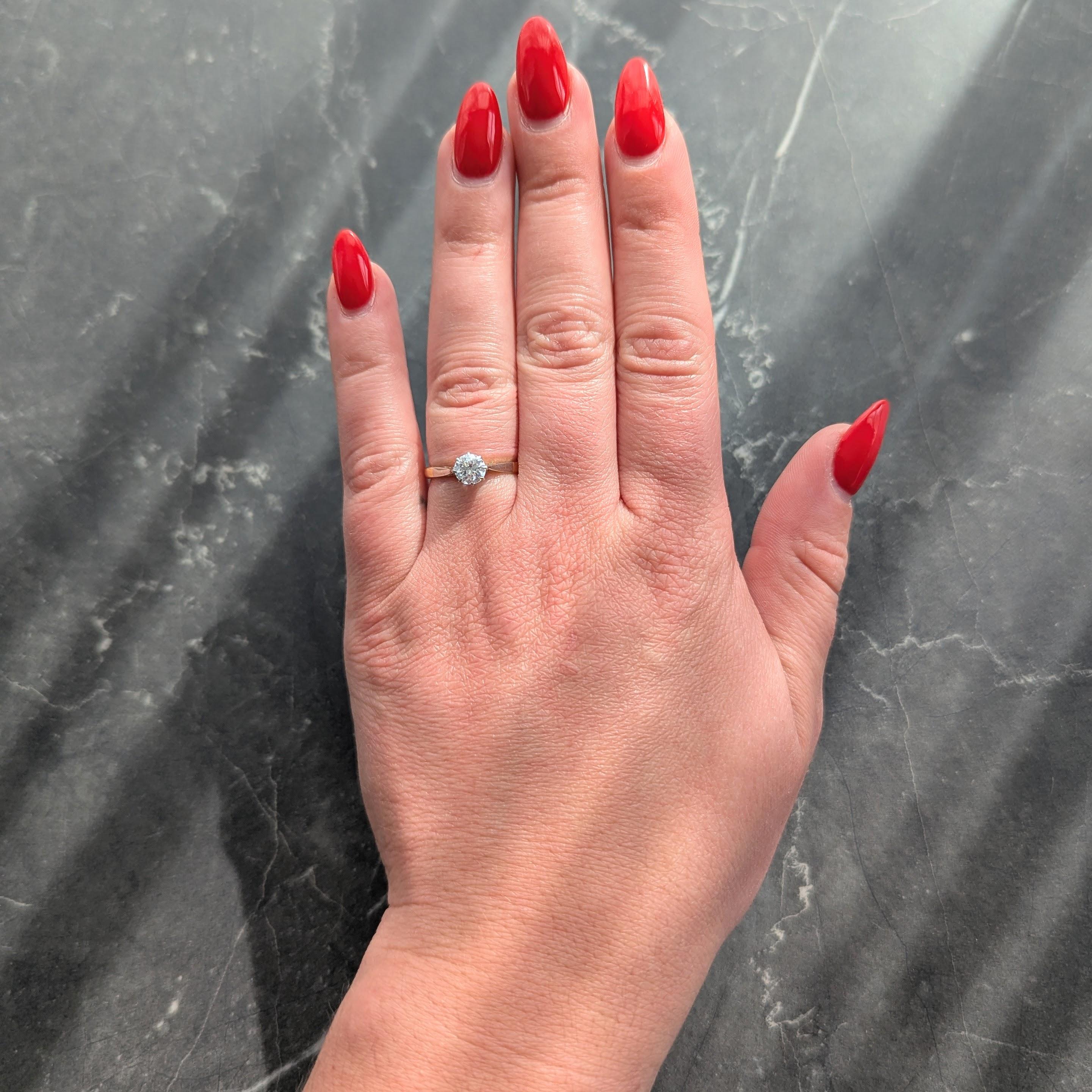 Edwardian 0.55 CTW Old European Cut Diamond Platinum 18K Antique Engagement Ring