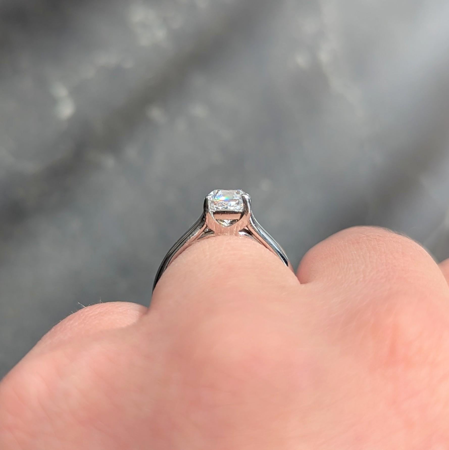 Tiffany & Co. 1.03 CTW Lucida Diamond Platinum Vintage Engagement Ring GIA