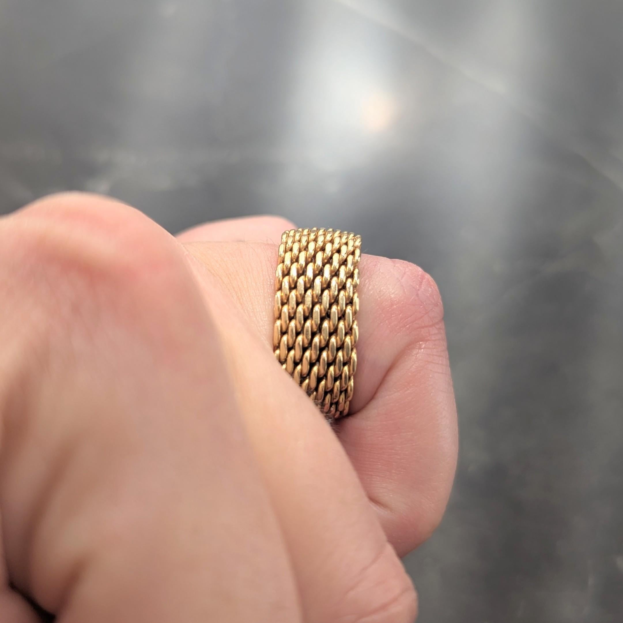 Tiffany & Co. 2000's 18 Karat Yellow Gold Somerset Mesh Band Ring