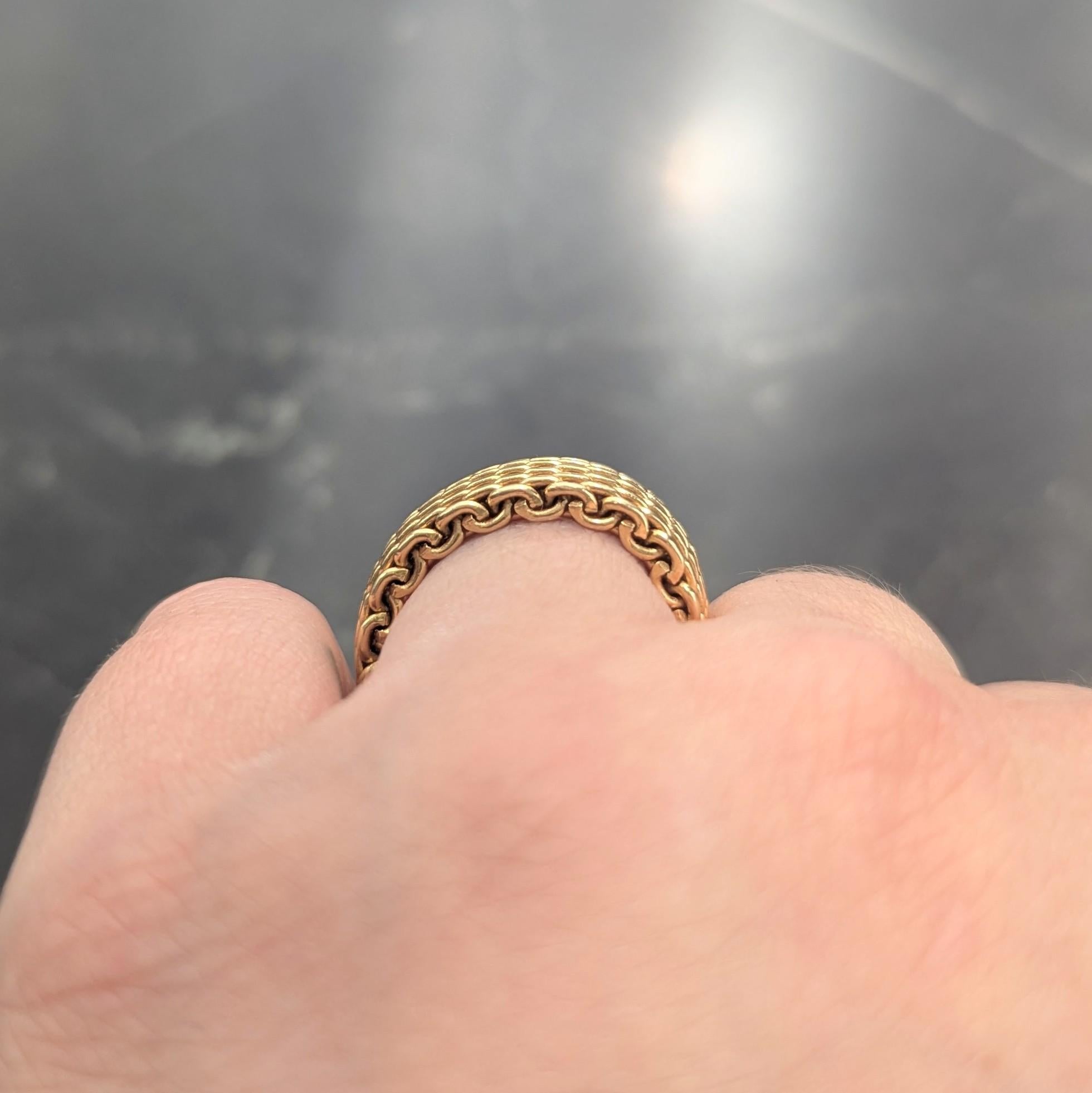 Tiffany & Co. 2000's 18 Karat Yellow Gold Somerset Mesh Band Ring