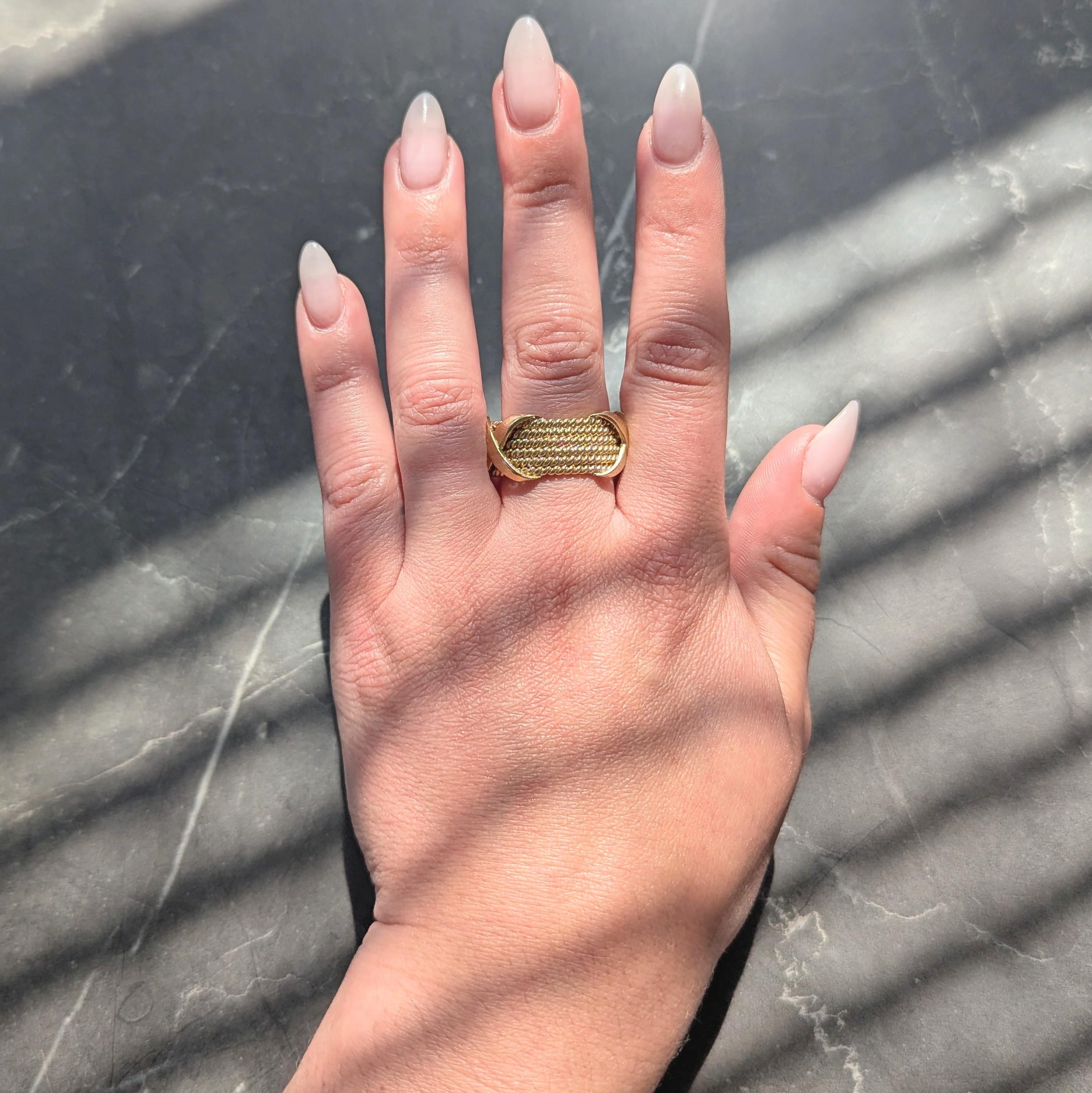 Tiffany & Co. Schlumberger 1980's 18 Karat Yellow Gold Vintage X Band Ring