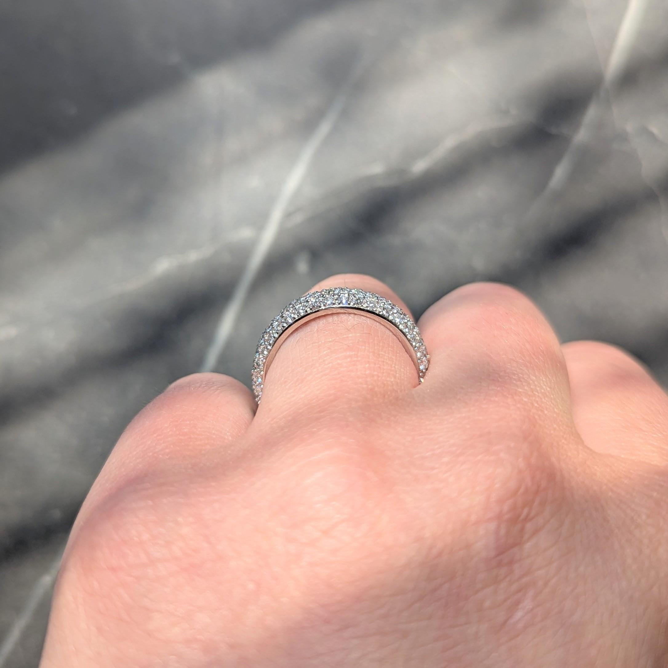 Cartier 1995 Diamond Platinum Vintage Pavé Eternity Band Ring