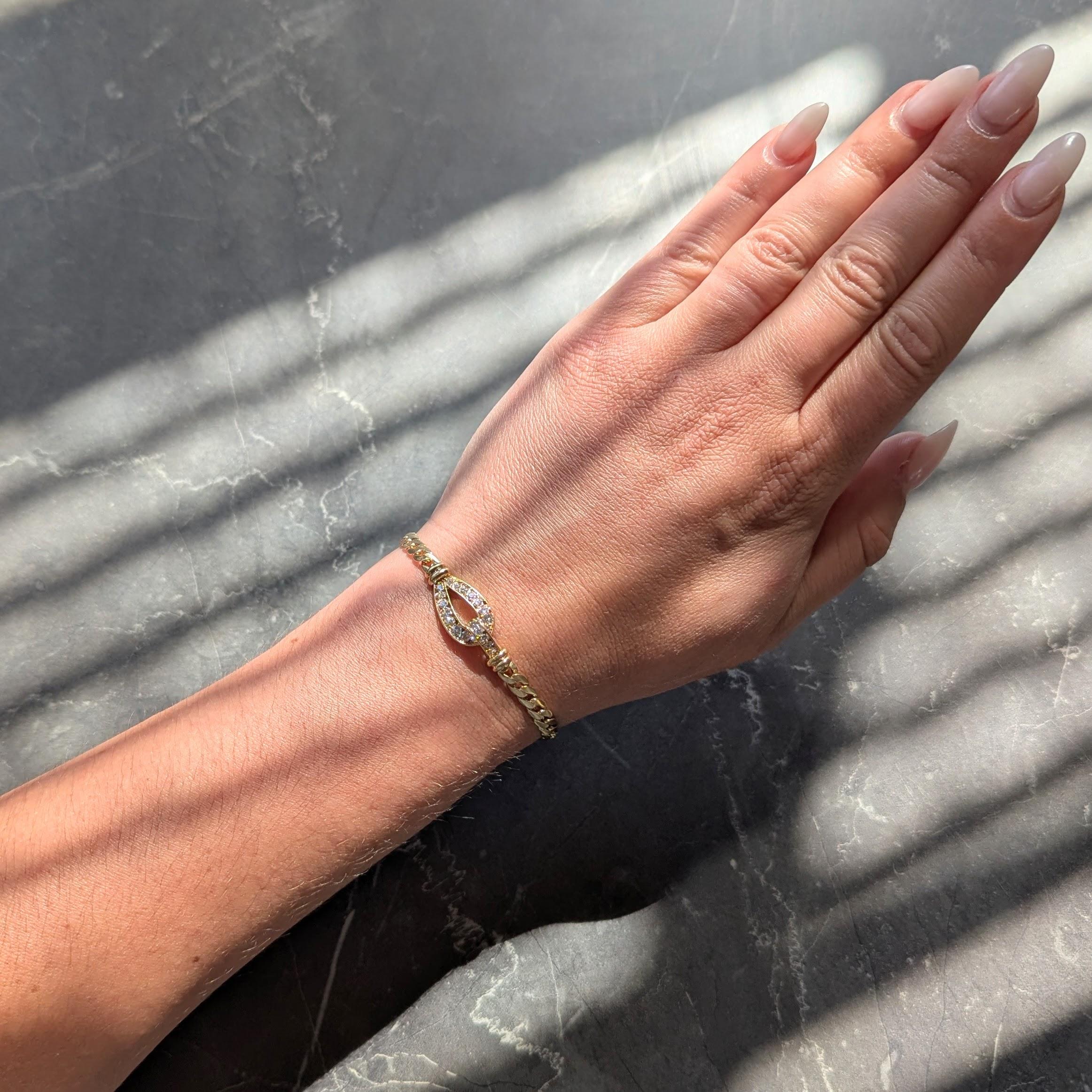 Cartier Georges L'Enfant French Diamond 18K Gold Vintage Agrafe Link Bracelet
