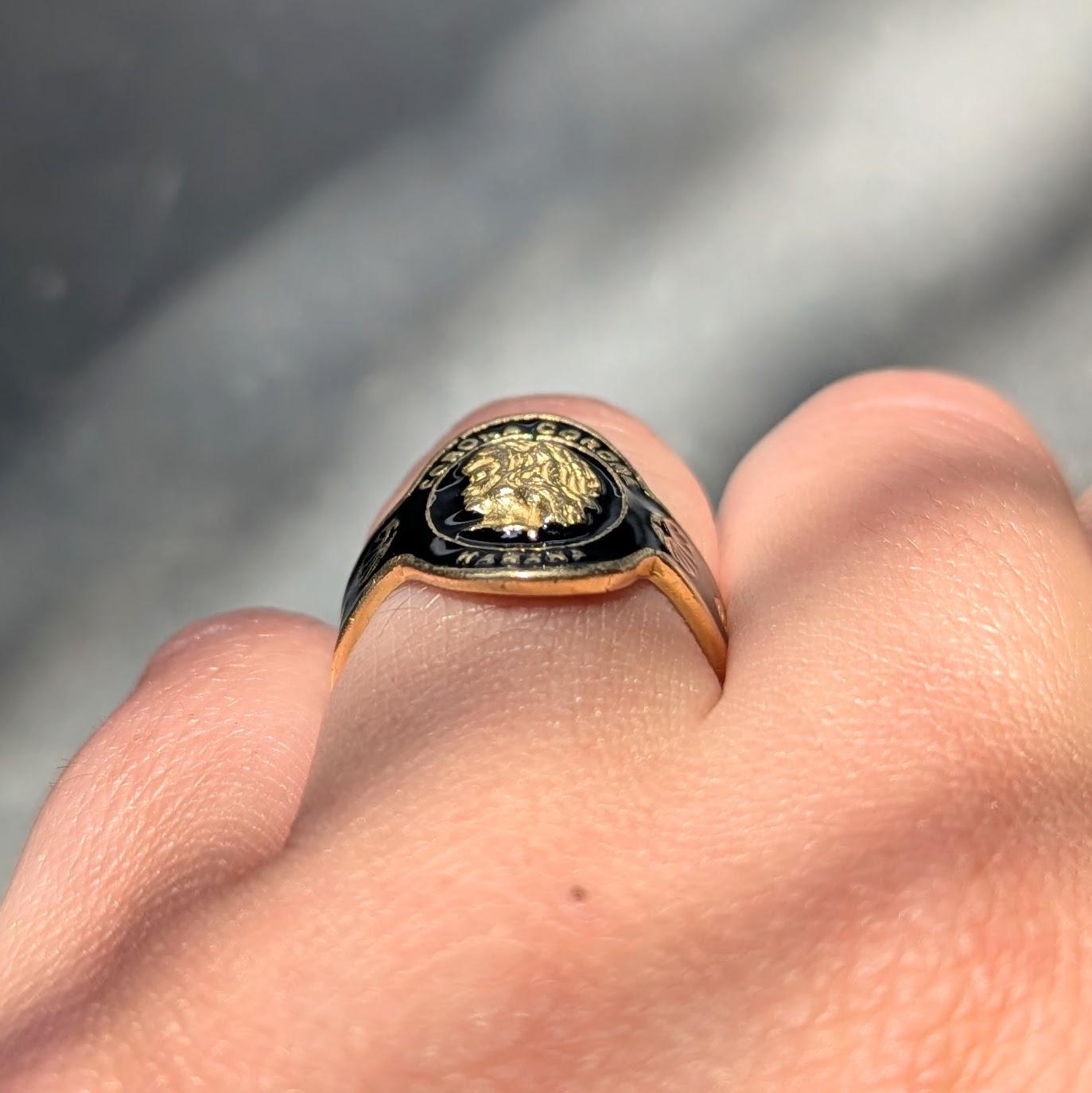 Cartier 1970's Black Enamel 18 Karat Yellow Gold Vintage Unisex Cigar Band Ring