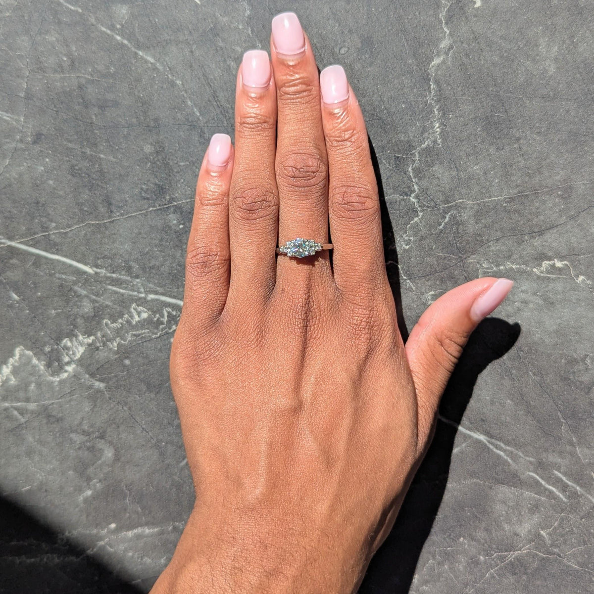 Mid-Century 0.95 CTW Diamond 18K White Gold Fishtail Vintage Engagement Ring